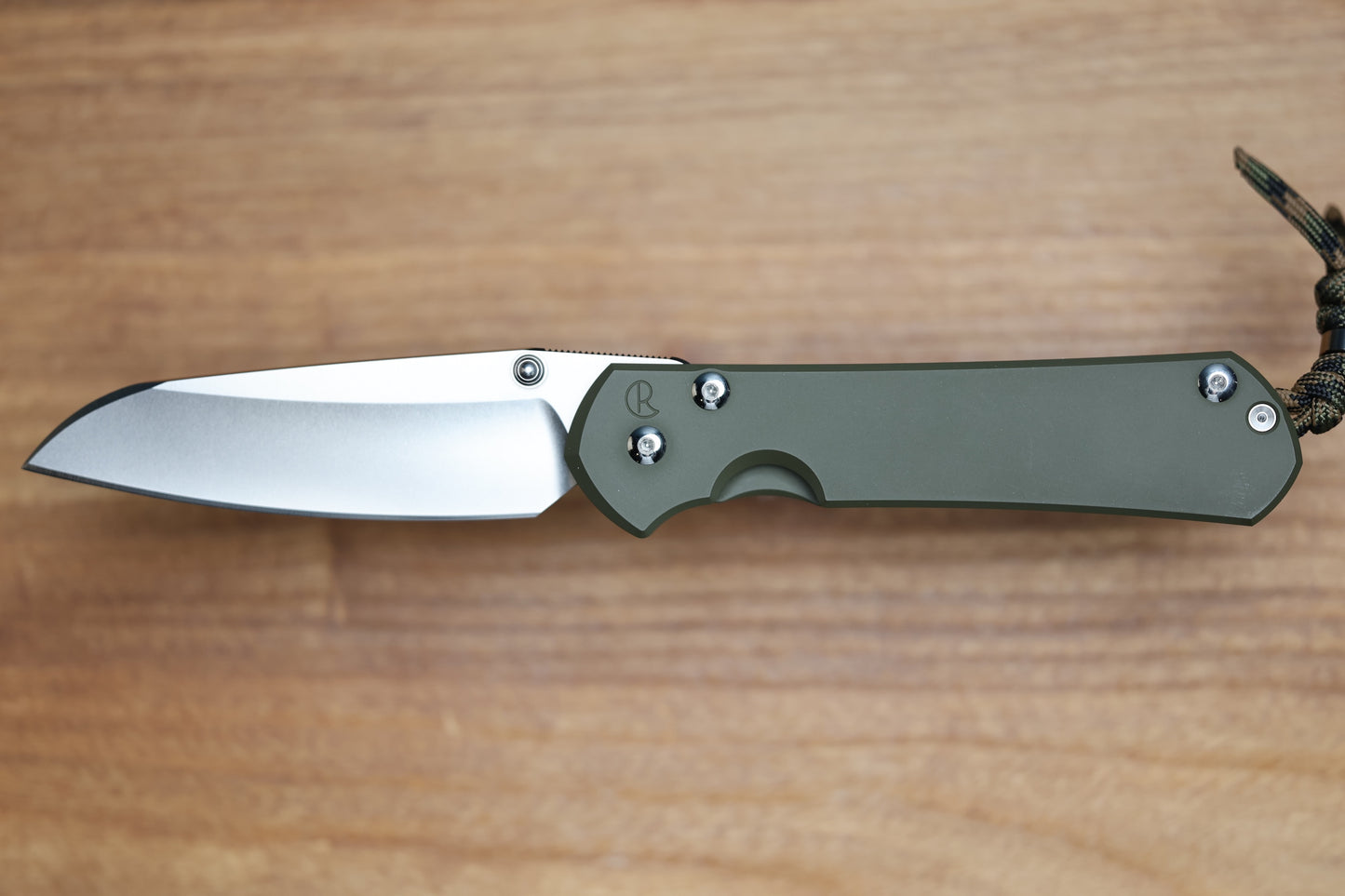 CHRIS REEVE KNIVES LARGE SEBENZA 31 NWK EXCLUSIVE - INSINGO BLADE / CPM-MAGNACUT STEEL / OD GREEN CERAKOTE HANDLE / CAMO LANYARD (PREOWNED)
