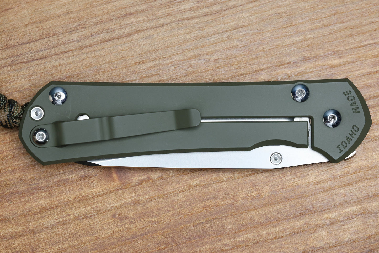 CHRIS REEVE KNIVES LARGE SEBENZA 31 NWK EXCLUSIVE - INSINGO BLADE / CPM-MAGNACUT STEEL / OD GREEN CERAKOTE HANDLE / CAMO LANYARD (PREOWNED)