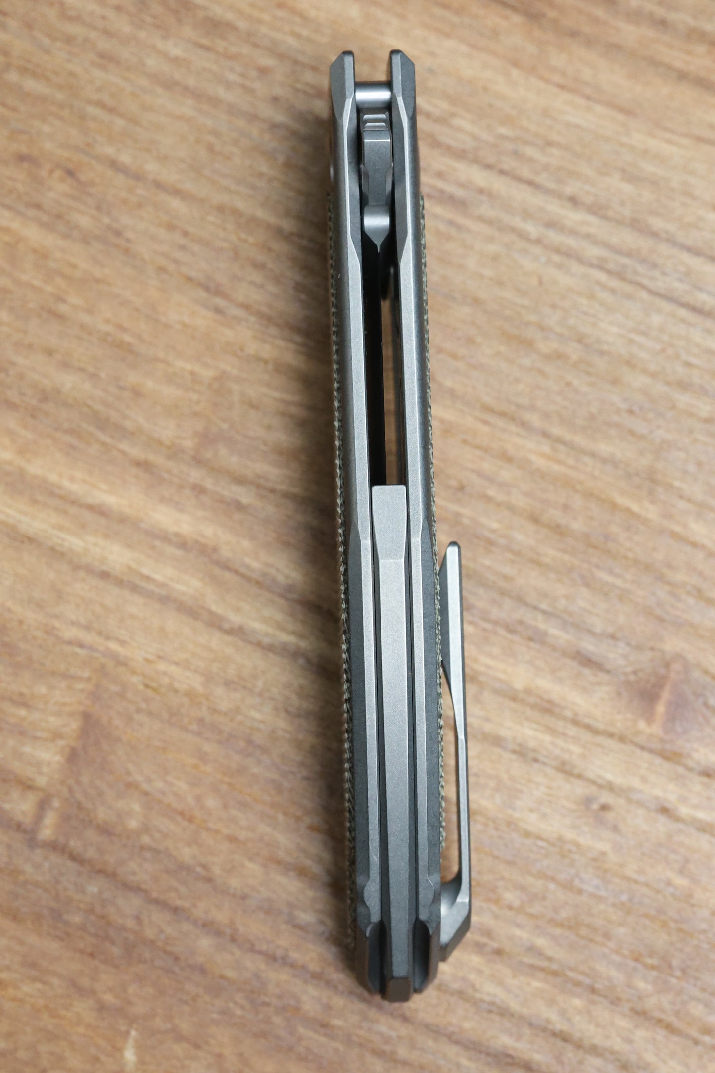 SHIROGOROV NEON NL - ELMAX BLADE - TITANIUM/GREEN CANVAS MICARTA HANDLE - MRBS