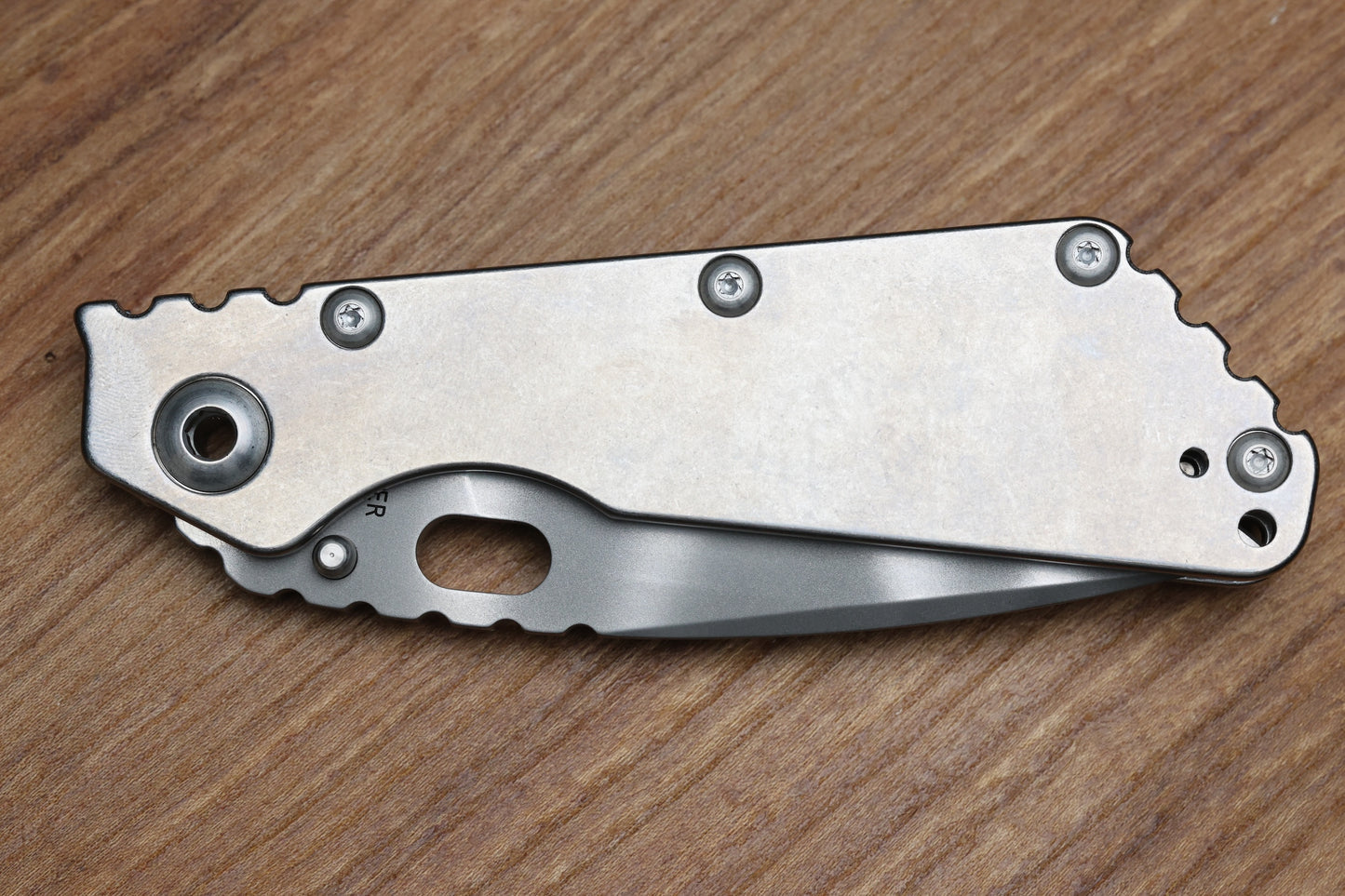STRIDER KNIVES SMF - TITANIUM HANDLE - DROP POINT TIGER STRIPE MAGNACUT BLADE