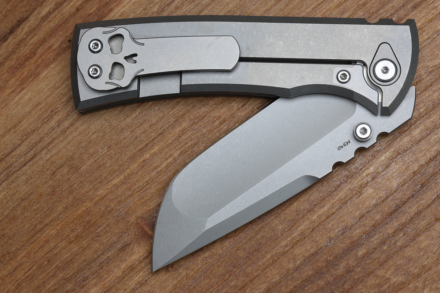 CHAVES KNIVES REDENCION 229 INTEGRAL FRAME LOCK TITANIUM KNIFE 3.75" M390 DROP POINT STONEWASH