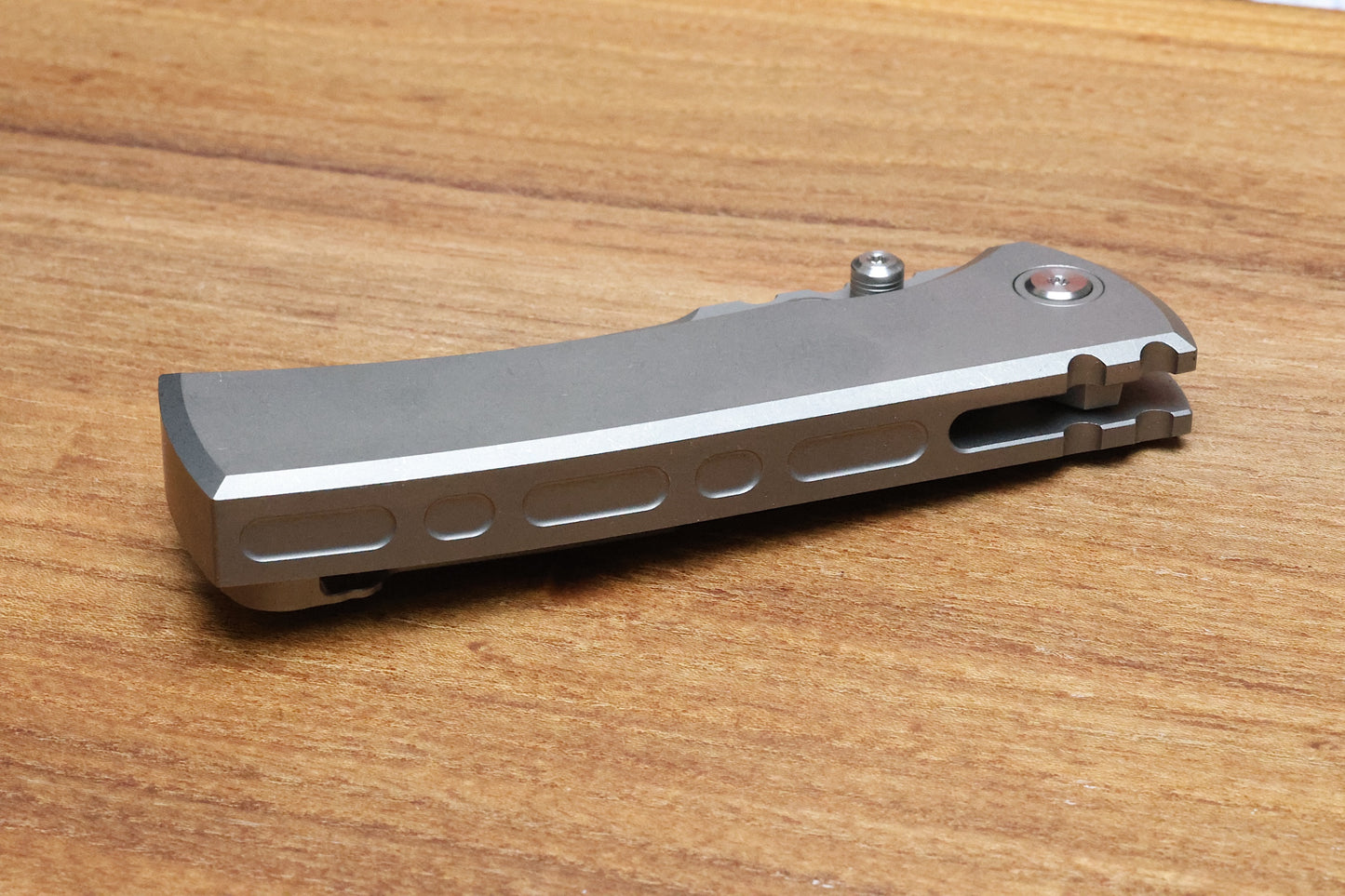 CHAVES KNIVES REDENCION 229 INTEGRAL FRAME LOCK TITANIUM KNIFE 3.75" M390 DROP POINT STONEWASH