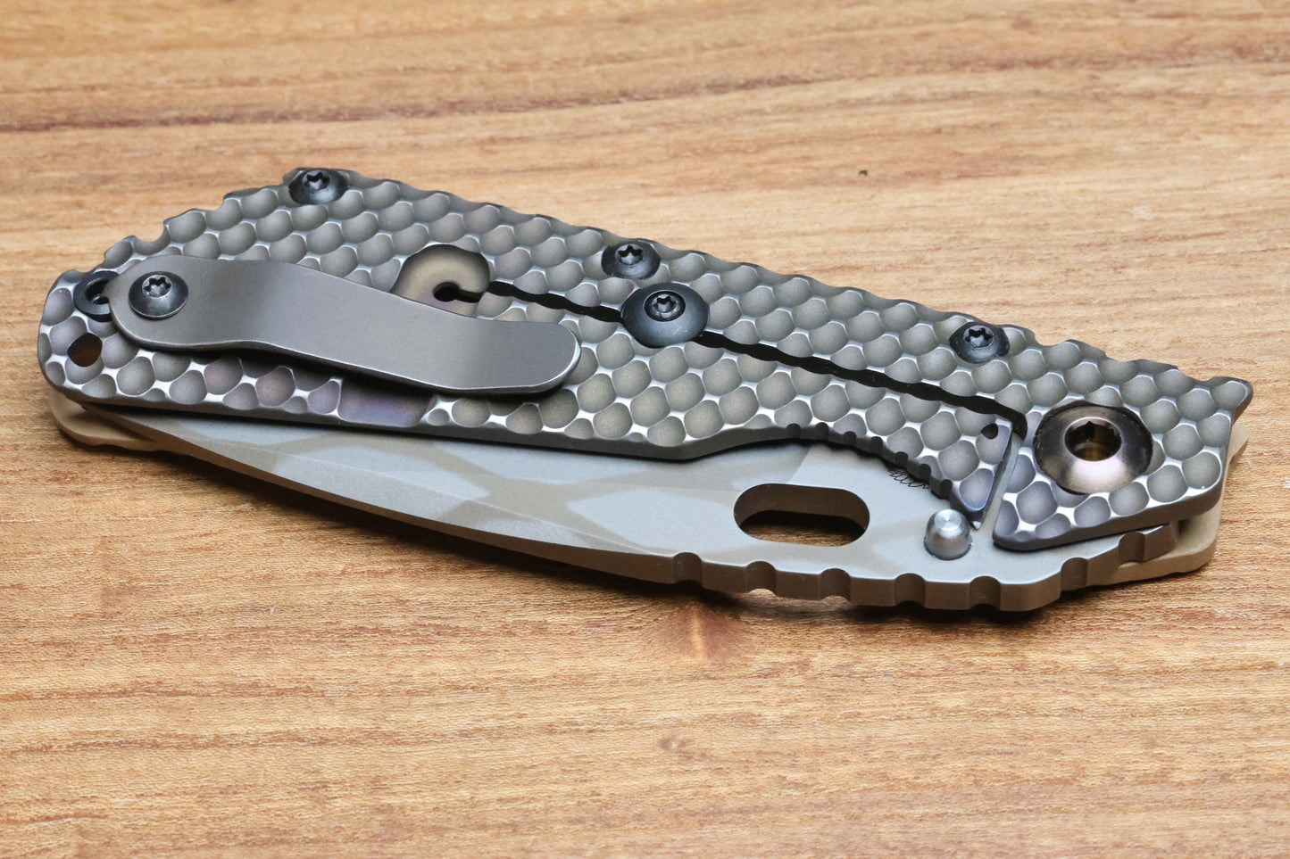 STRIDER KNIVES SMF DGG - TAN G10/TITANIUM HANDLE - DROP POINT WG PATTERN MAGNACUT BLADE
