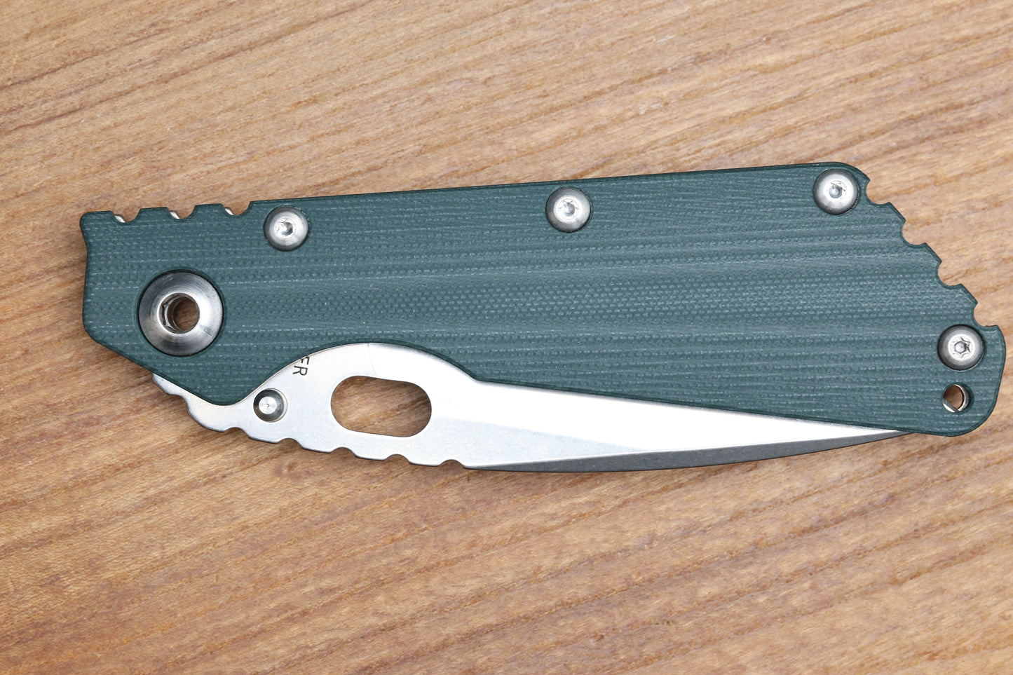 STRIDER KNIVES SMF - GREEN G10/TITANIUM HANDLE - DROP POINT 20CV BLADE