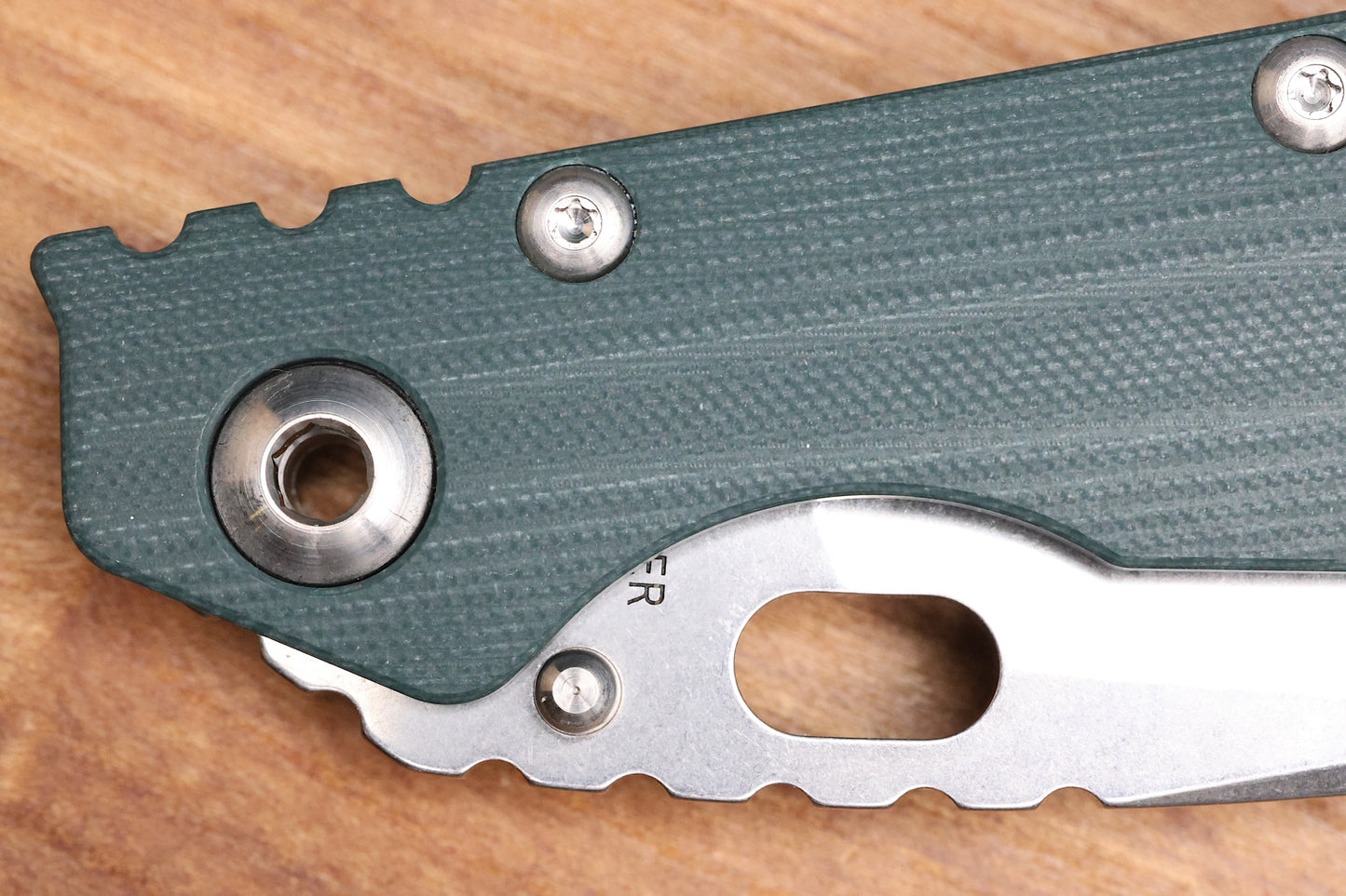 STRIDER KNIVES SMF - GREEN G10/TITANIUM HANDLE - DROP POINT 20CV BLADE