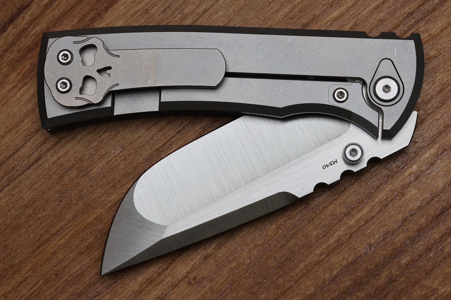CHAVES KNIVES REDENCION 229 INTEGRAL FOLDING KNIFE TITANIUM 3.75" M390 DROP POINT BELT SATIN