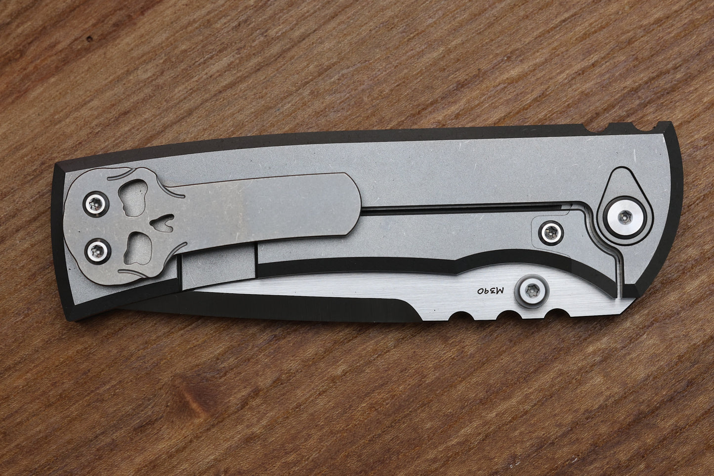 CHAVES KNIVES REDENCION 229 INTEGRAL FOLDING KNIFE TITANIUM 3.75" M390 DROP POINT BELT SATIN
