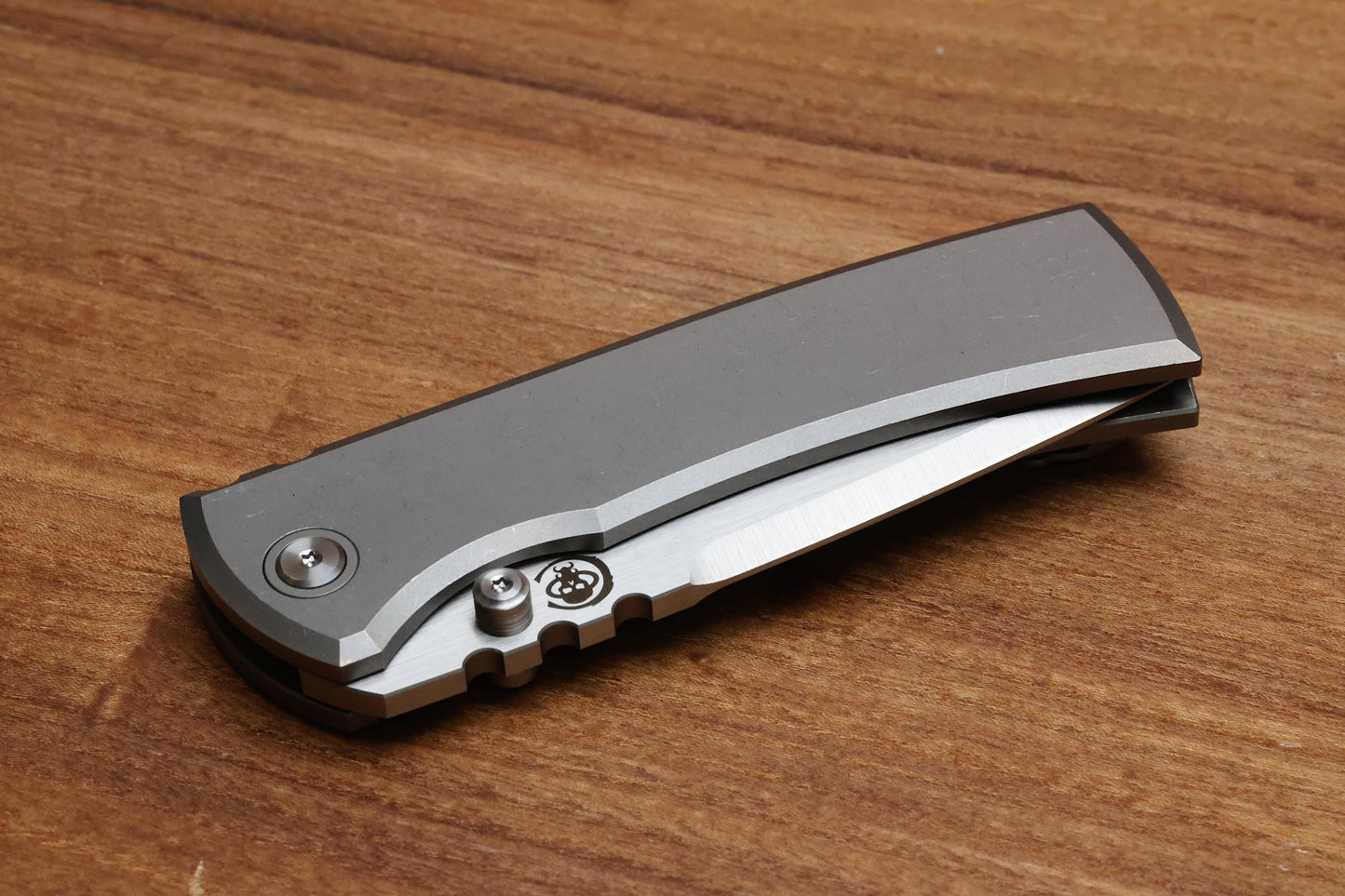 CHAVES KNIVES REDENCION 229 INTEGRAL FOLDING KNIFE TITANIUM 3.75" M390 DROP POINT BELT SATIN