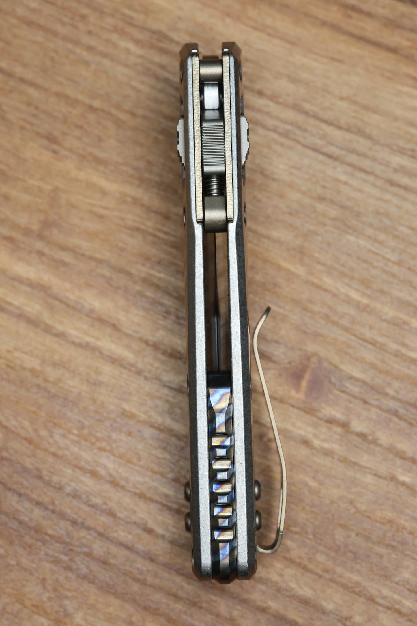MICROTECH MARFIONE SELECT MSI RAM LOK MINI SLAB SIDE TITANIUM HANDLES W/ DOUBLE VAPOR ACCENTS & FLAMED ACCENTS & STONEWASH M390MK 210M-10MS5