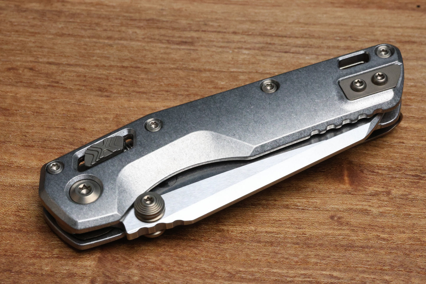 MICROTECH MARFIONE SELECT MSI RAM LOK MINI SLAB SIDE TITANIUM HANDLES W/ DOUBLE VAPOR ACCENTS & FLAMED ACCENTS & STONEWASH M390MK 210M-10MS5