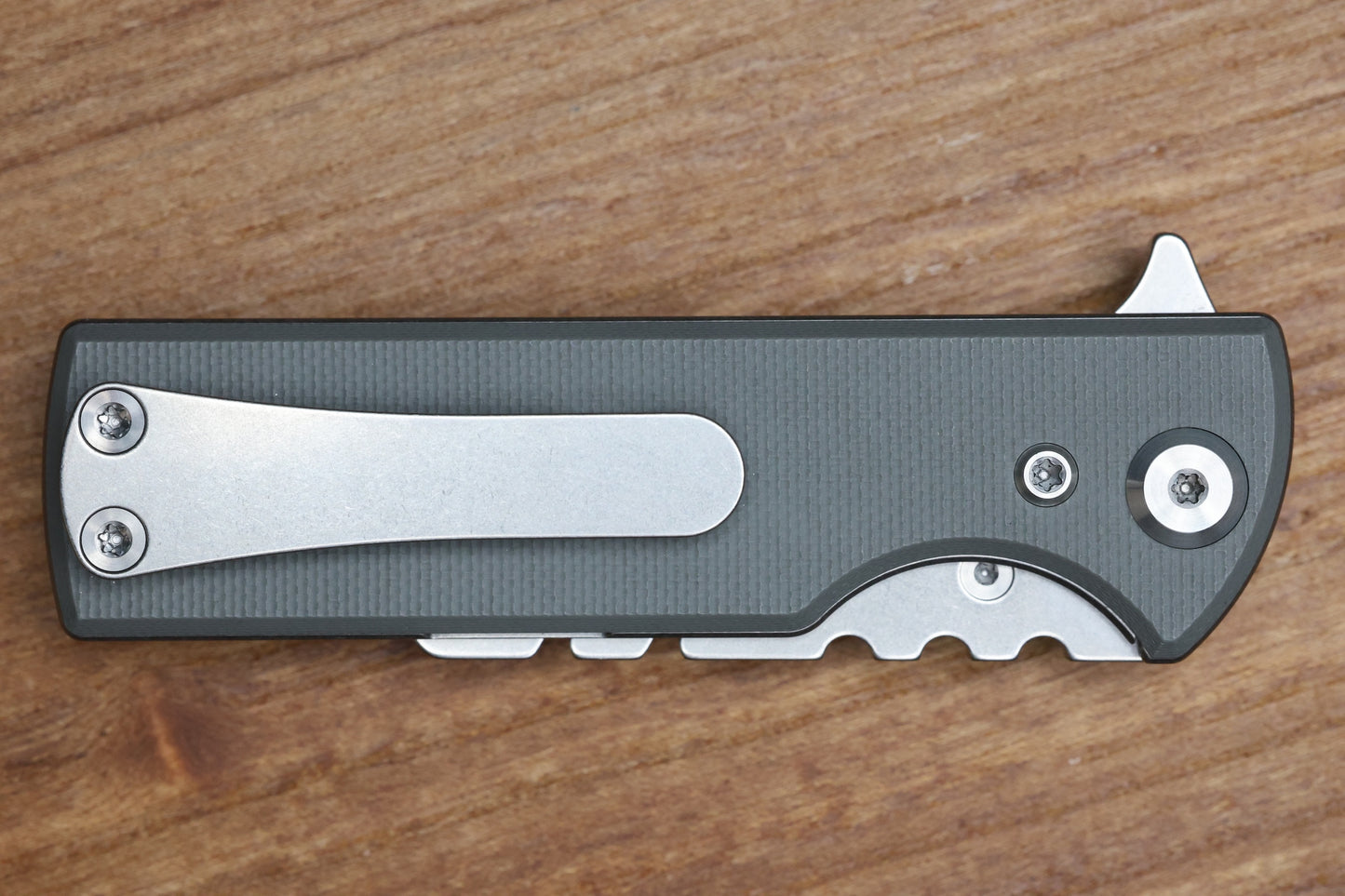 CHAVES KNIVES BLUE LABEL CHARCOAL GREY CHUB FLIPPER LINER LOCK KNIFE 1" UTILITY BLADE SATIN