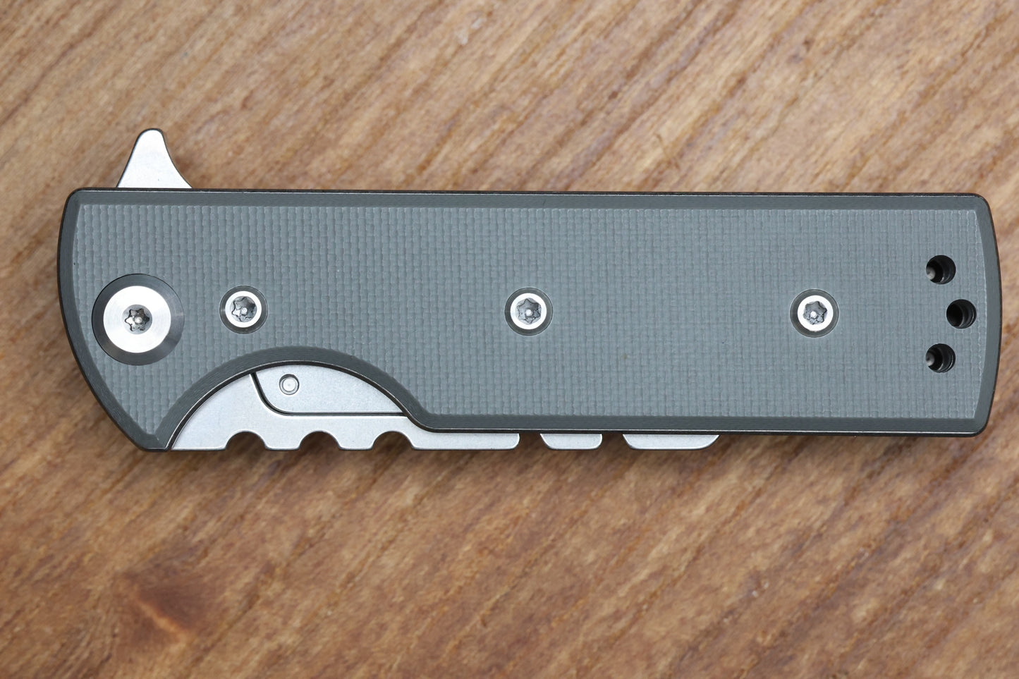 CHAVES KNIVES BLUE LABEL CHARCOAL GREY CHUB FLIPPER LINER LOCK KNIFE 1" UTILITY BLADE SATIN