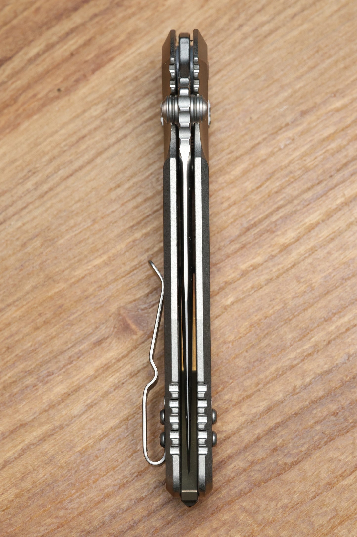 MICROTECH MARFIONE SELECT SOCOM RAM-LOK TITANIUM FRAG HANDLES W/ BRONZE ACCENTS & SPEAR POINT STONEWASH M390MK 160RL-10FRSMS2