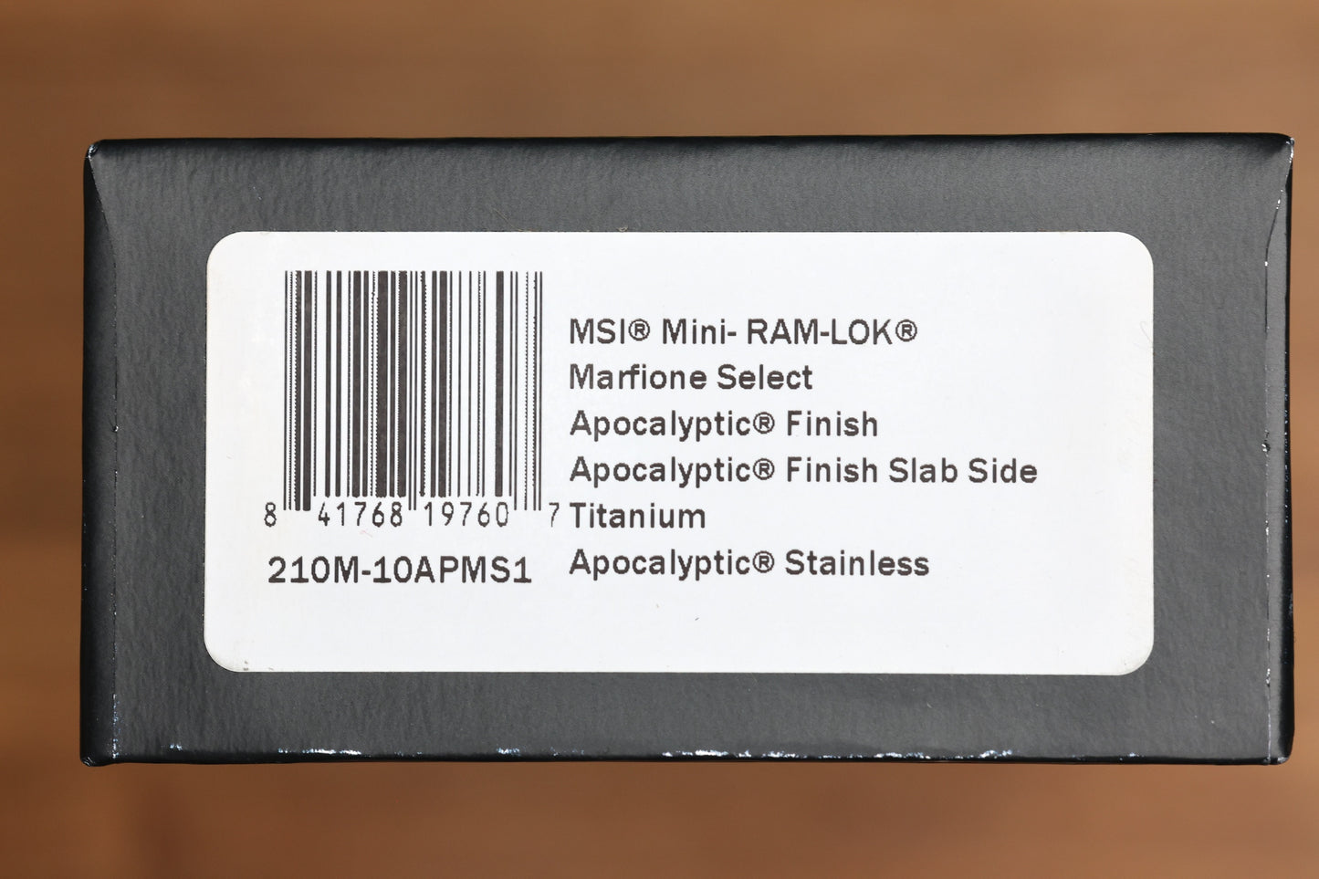 MICROTECH MARFIONE SELECT MSI RAM LOK MINI SLAB SIDE TITANIUM HANDLES W/ DOUBLE VAPOR ACCENTS & APOCALYPTIC M390MK 210M-10APMS1