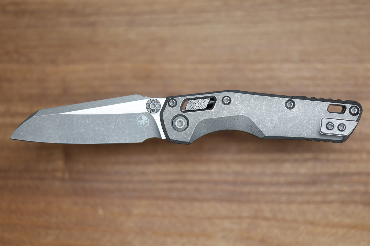 MICROTECH MARFIONE SELECT MSI RAM LOK MINI SLAB SIDE TITANIUM HANDLES W/ DOUBLE VAPOR ACCENTS & APOCALYPTIC M390MK 210M-10APMS1