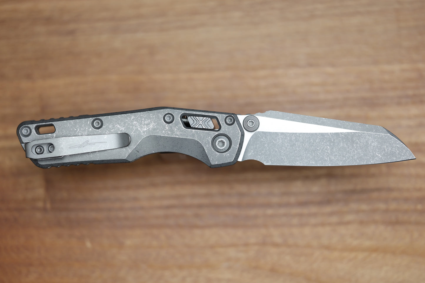 MICROTECH MARFIONE SELECT MSI RAM LOK MINI SLAB SIDE TITANIUM HANDLES W/ DOUBLE VAPOR ACCENTS & APOCALYPTIC M390MK 210M-10APMS1