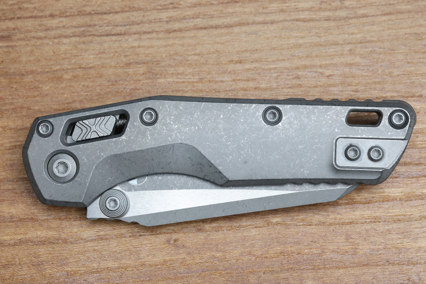 MICROTECH MARFIONE SELECT MSI RAM LOK MINI SLAB SIDE TITANIUM HANDLES W/ DOUBLE VAPOR ACCENTS & APOCALYPTIC M390MK 210M-10APMS1