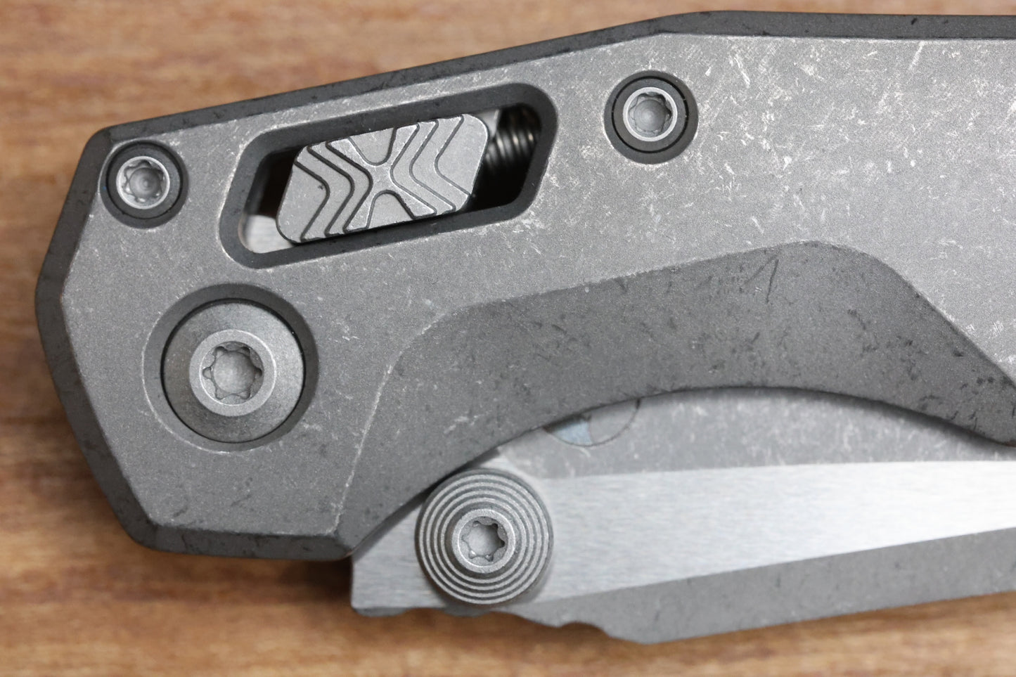 MICROTECH MARFIONE SELECT MSI RAM LOK MINI SLAB SIDE TITANIUM HANDLES W/ DOUBLE VAPOR ACCENTS & APOCALYPTIC M390MK 210M-10APMS1