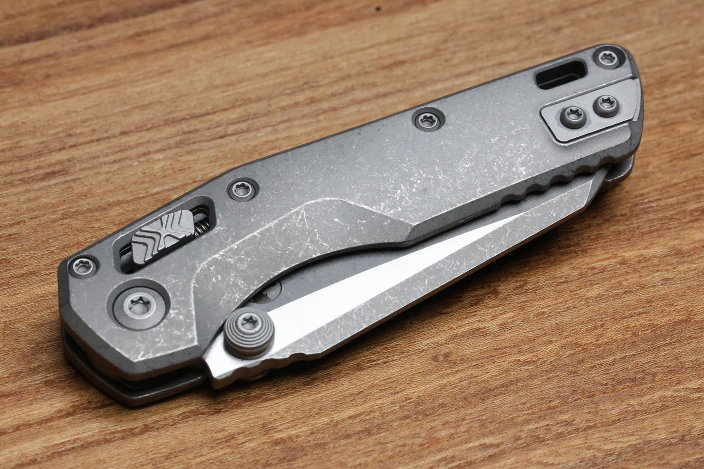 MICROTECH MARFIONE SELECT MSI RAM LOK MINI SLAB SIDE TITANIUM HANDLES W/ DOUBLE VAPOR ACCENTS & APOCALYPTIC M390MK 210M-10APMS1