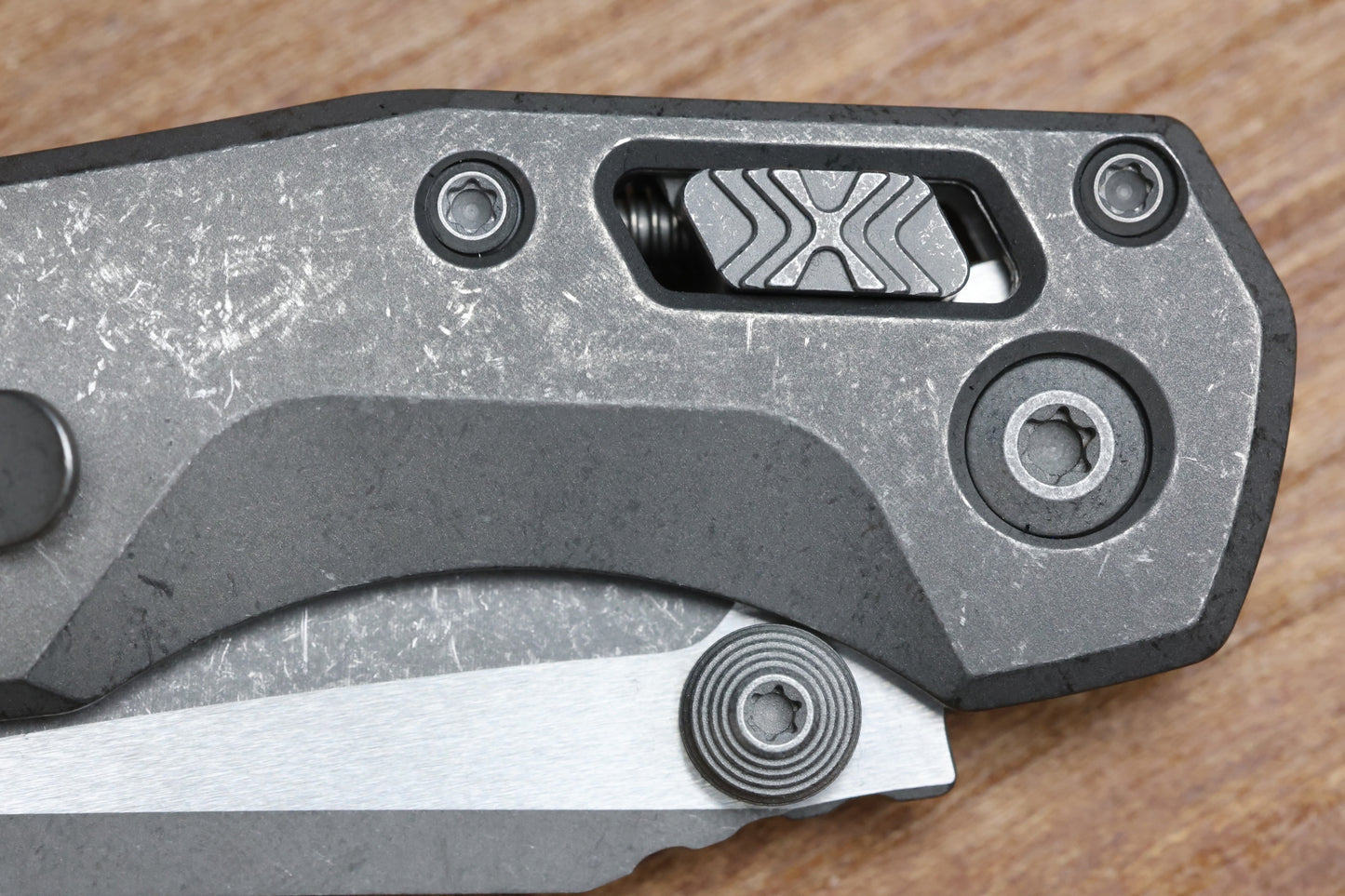 MICROTECH MARFIONE SELECT MSI RAM LOK MINI SLAB SIDE TITANIUM HANDLES W/ DOUBLE VAPOR ACCENTS & APOCALYPTIC M390MK 210M-10APMS1