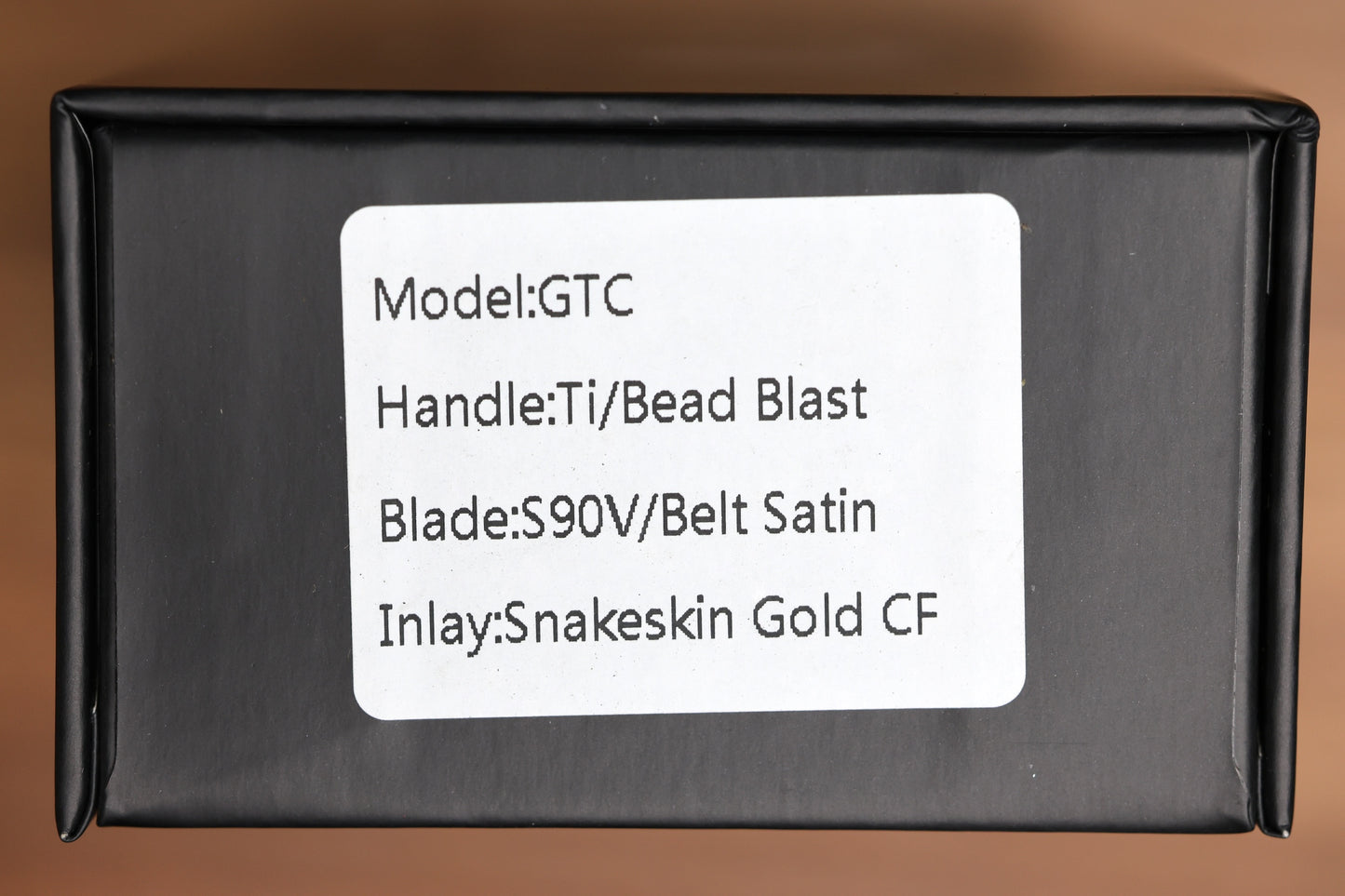 YAN'S GTC CABOT GOLD SNAKESKIN FAT CARBON MOKUME BOLSTER S90V BLADE