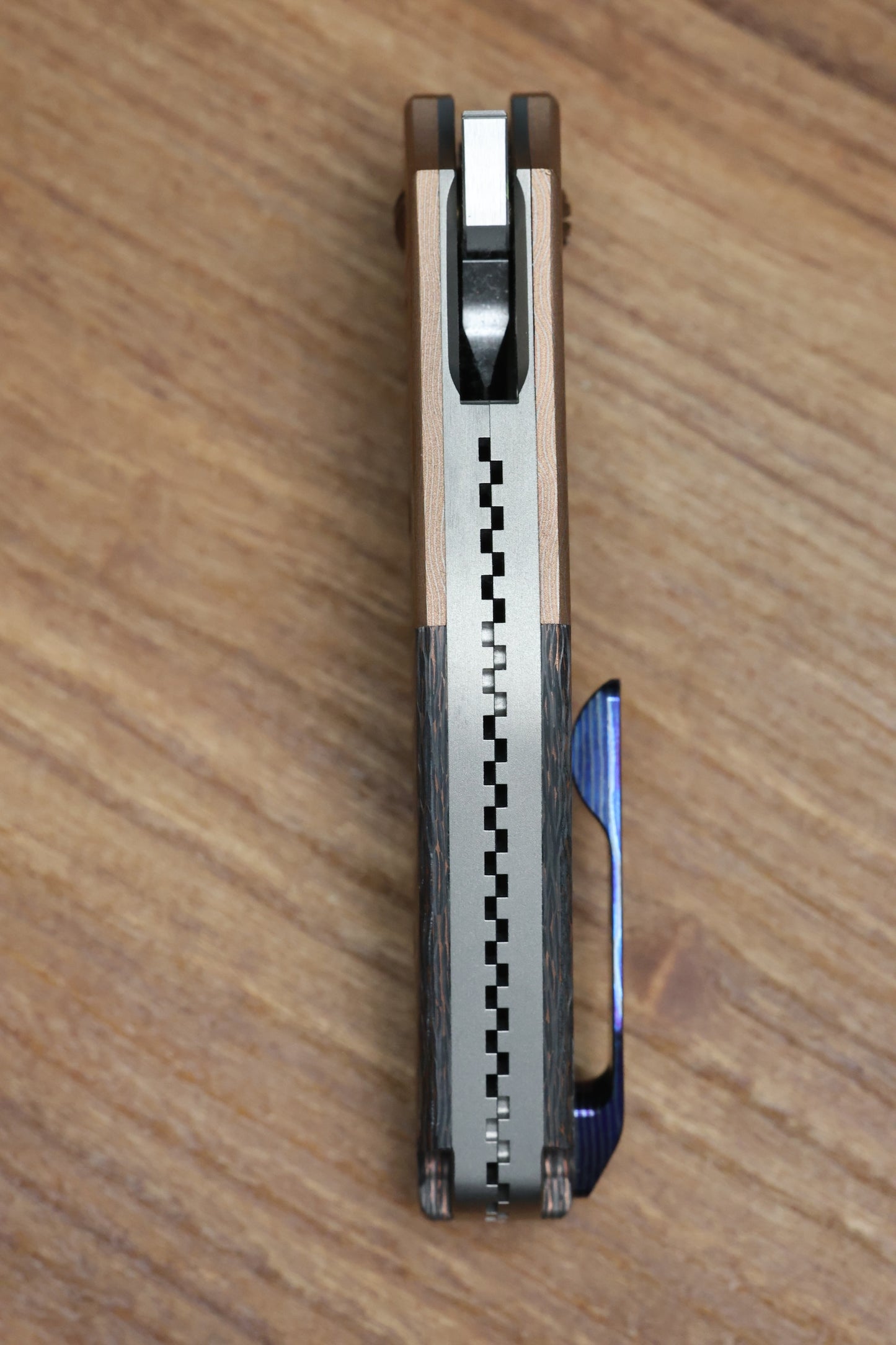 YAN'S GTC CABOT COPPER SNAKESKIN FAT CARBON MOKUME BOLSTER S90V BLADE