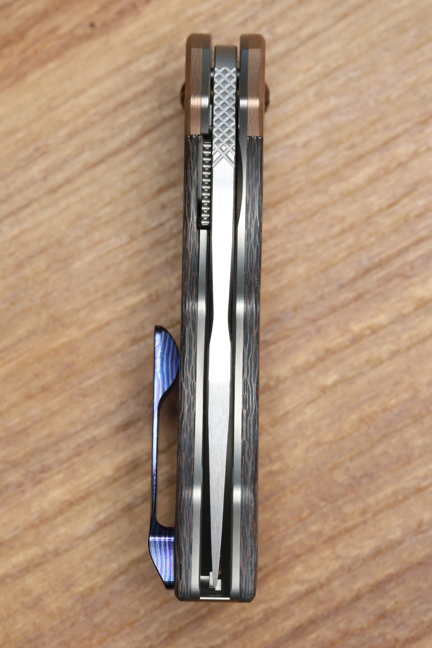 YAN'S GTC CABOT COPPER SNAKESKIN FAT CARBON MOKUME BOLSTER S90V BLADE