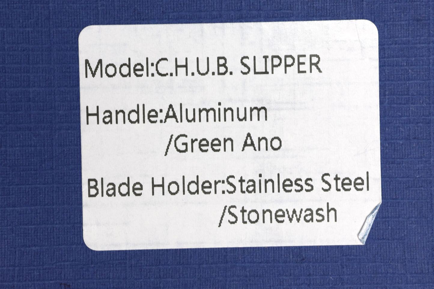 CHAVES KNIVES BLUE LABEL CHUB SLIPPER KNIFE GREEN ALUMINUM 1" UTILITY BLADE STONEWASH