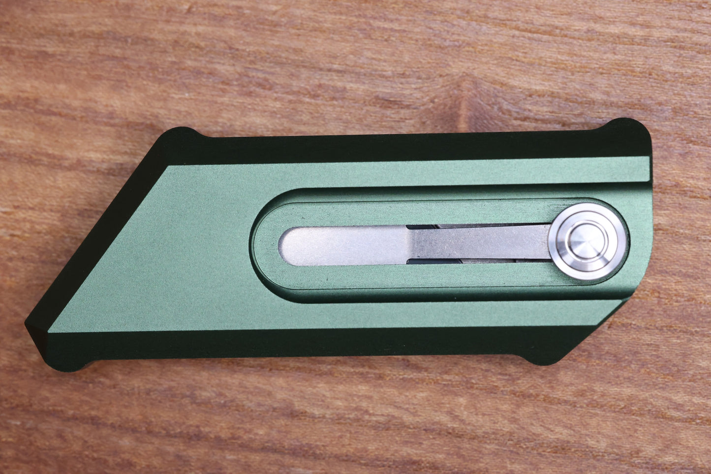 CHAVES KNIVES BLUE LABEL CHUB SLIPPER KNIFE GREEN ALUMINUM 1" UTILITY BLADE STONEWASH
