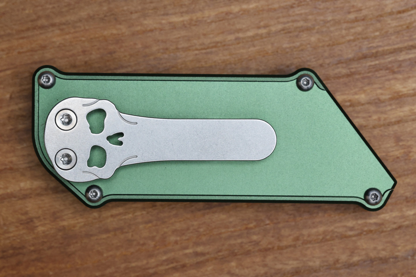 CHAVES KNIVES BLUE LABEL CHUB SLIPPER KNIFE GREEN ALUMINUM 1" UTILITY BLADE STONEWASH