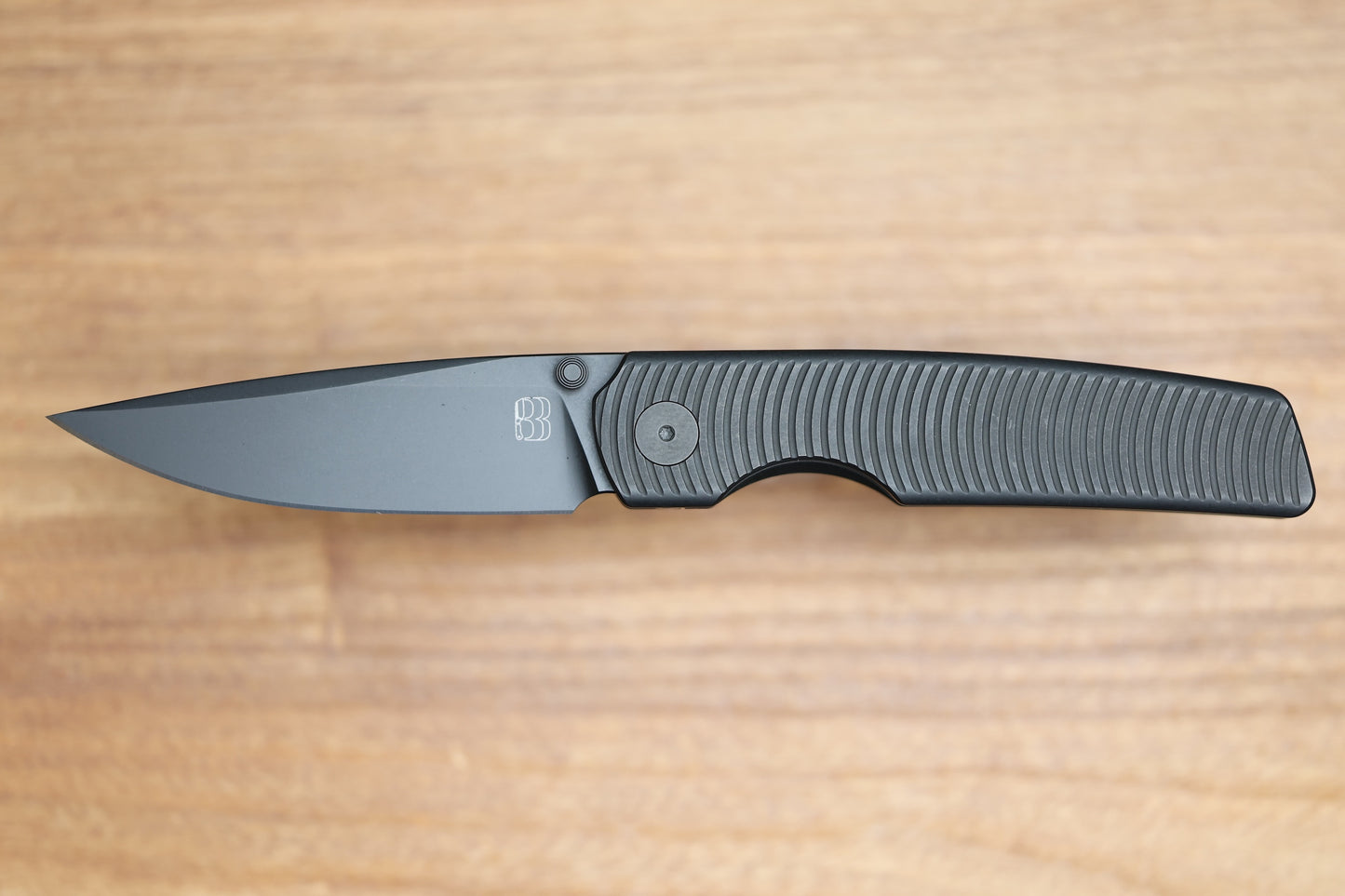 BERG BLADES SWEENEY V2 THUMBSTUD BLACK PVD SWIRL TITANIUM FOLDER 3.35" BLACK PVD