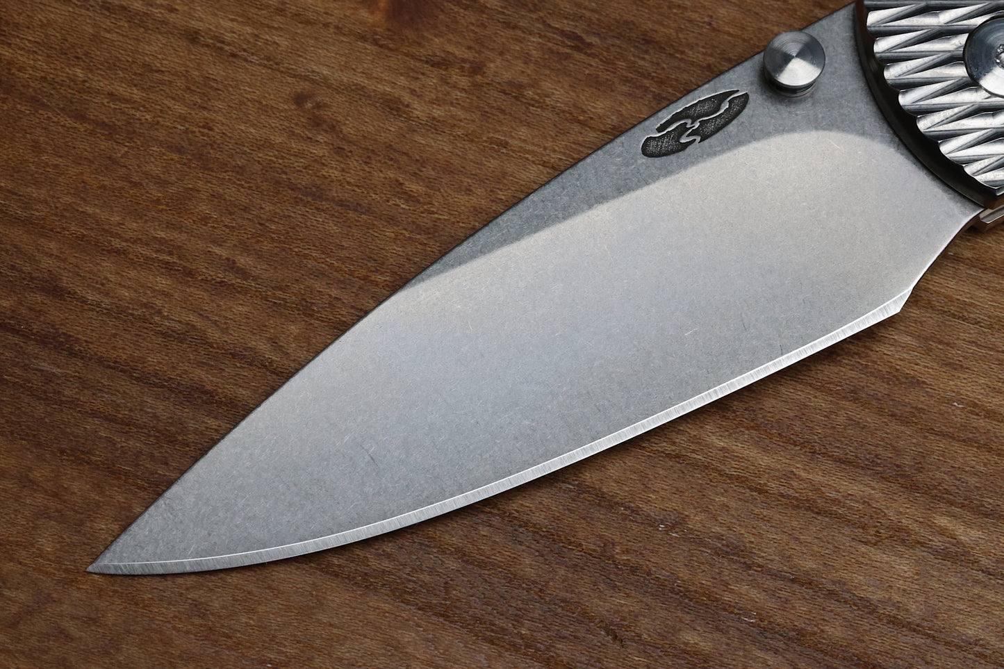 THREE RIVERS MANUFACTURING IRIE ATOM FOLDING KNIFE LIZARD SKIN TITANIUM 3.5" MIKE IRIE HOLLOW GROUND