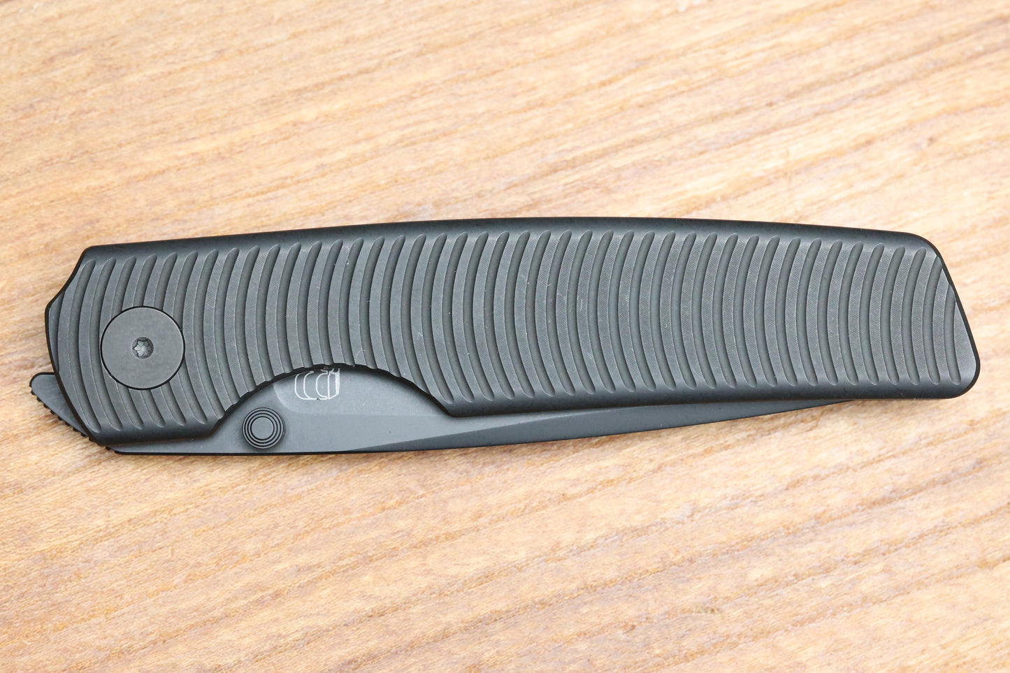 BERG BLADES SWEENEY V2 THUMBSTUD BLACK PVD SWIRL TITANIUM FOLDER 3.35" BLACK PVD
