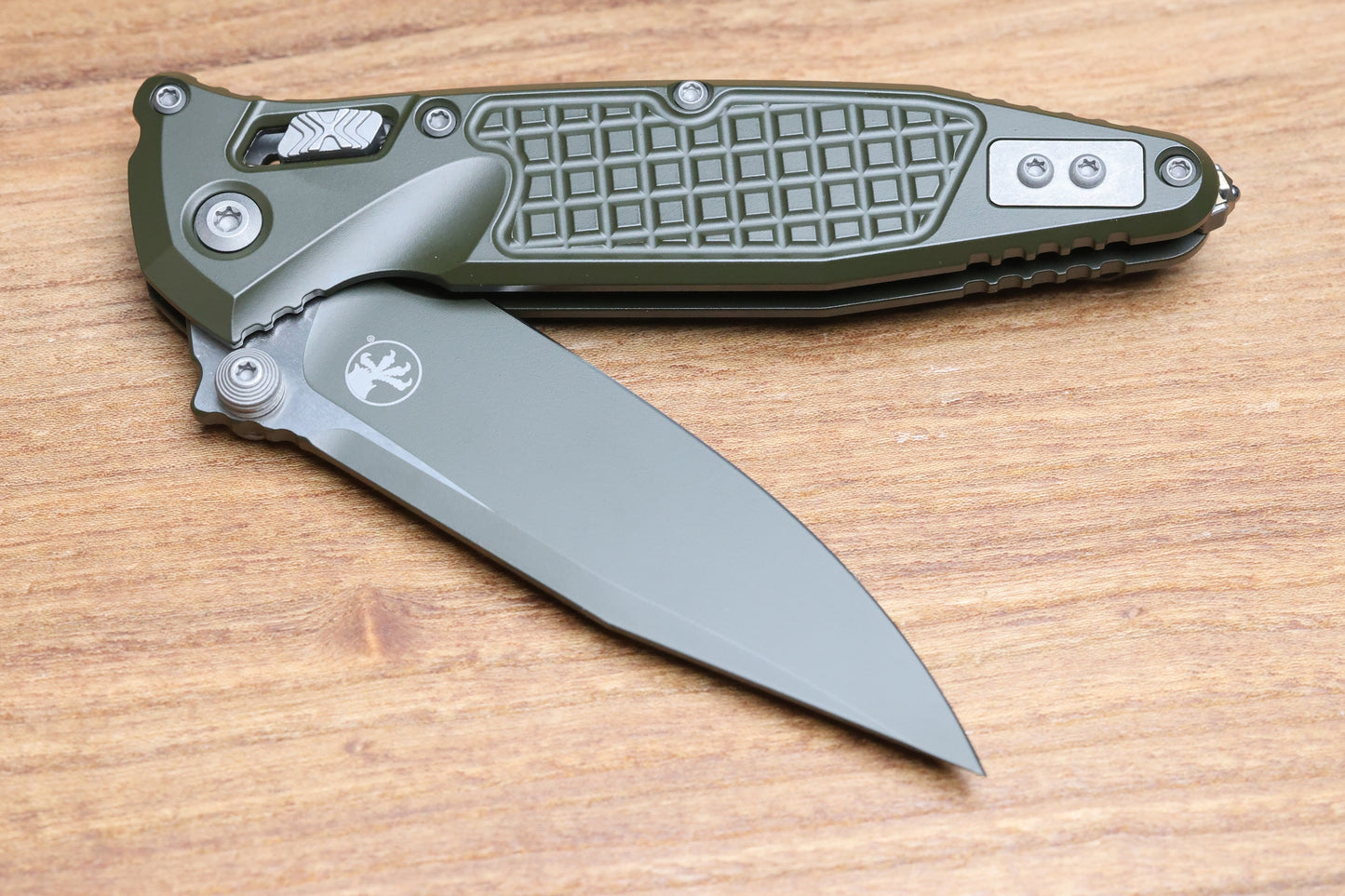 MICROTECH SOCOM RAM-LOK W/ MAGPUL OD GREEN ALUMINUM FRAG HANDLES & S/E M390MK 160RL-1FRCMPOD-Z13