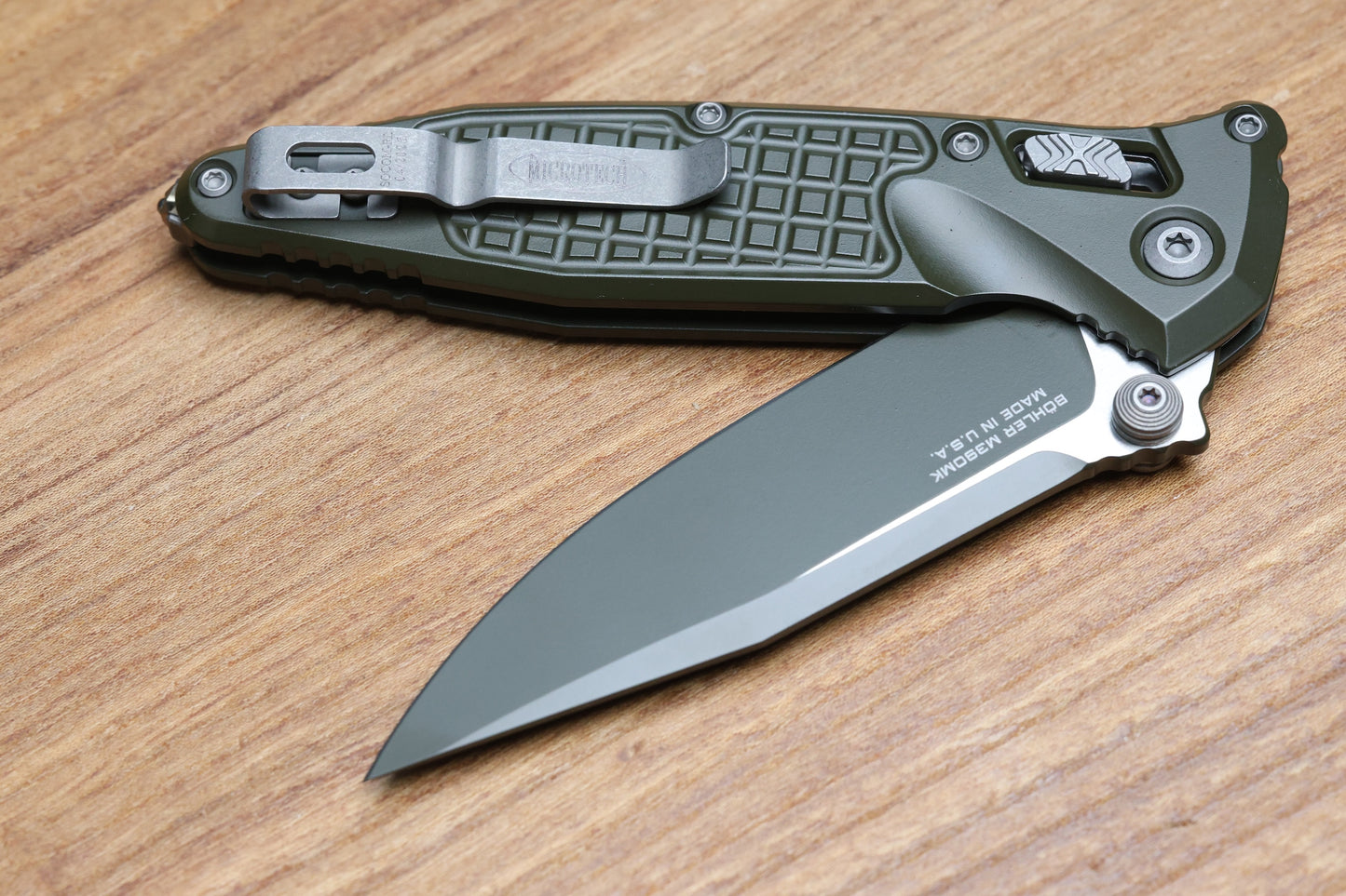 MICROTECH SOCOM RAM-LOK W/ MAGPUL OD GREEN ALUMINUM FRAG HANDLES & S/E M390MK 160RL-1FRCMPOD-Z13