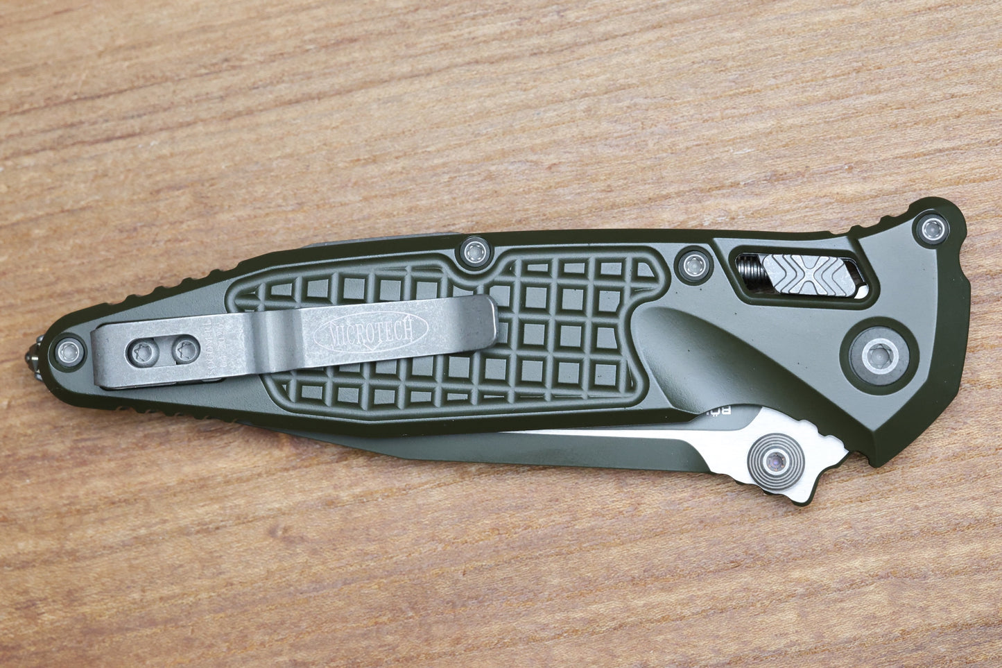 MICROTECH SOCOM RAM-LOK W/ MAGPUL OD GREEN ALUMINUM FRAG HANDLES & S/E M390MK 160RL-1FRCMPOD-Z13