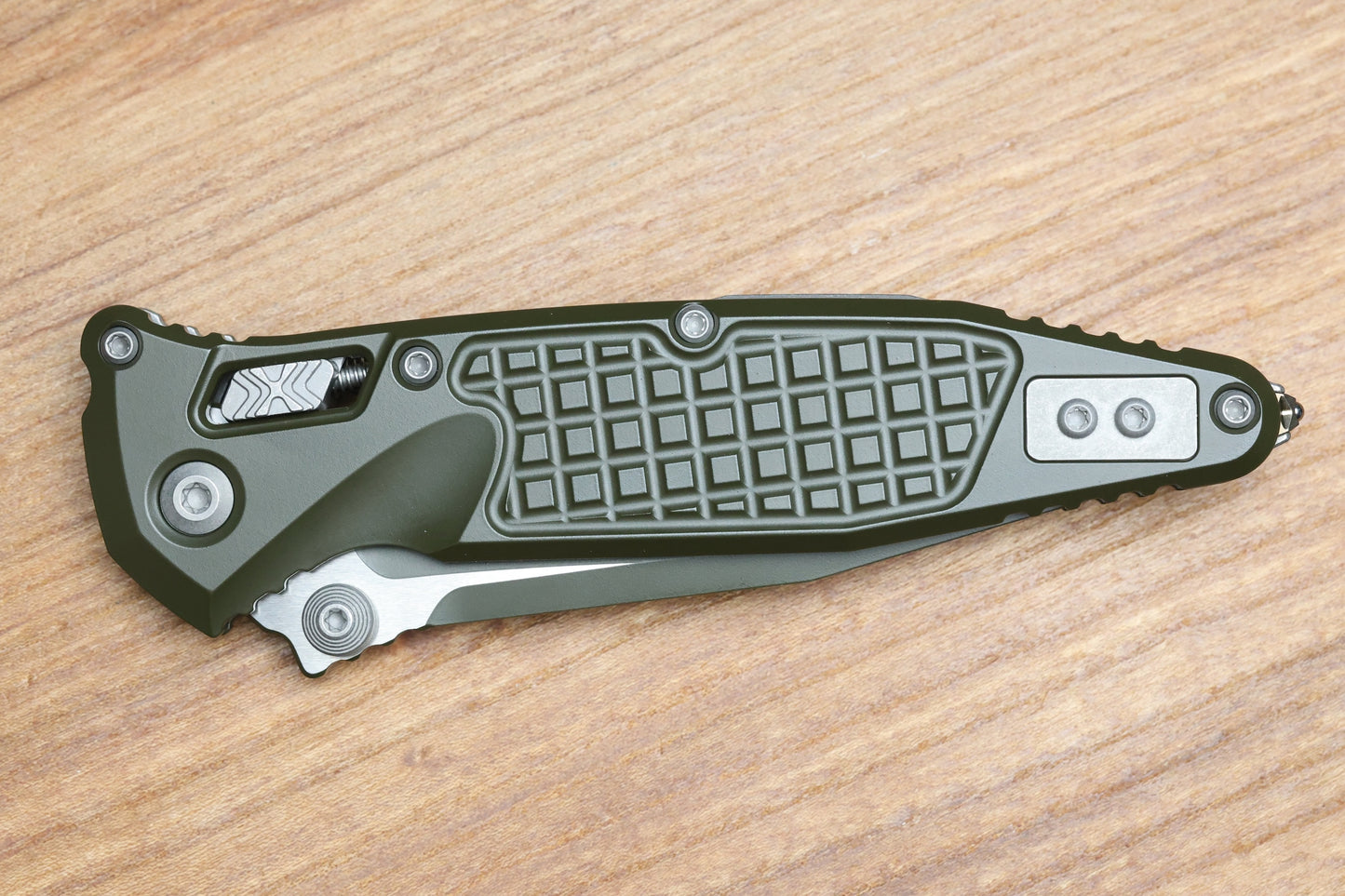MICROTECH SOCOM RAM-LOK W/ MAGPUL OD GREEN ALUMINUM FRAG HANDLES & S/E M390MK 160RL-1FRCMPOD-Z13