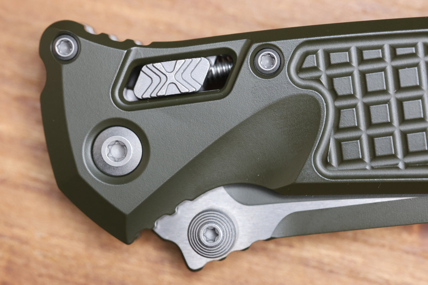 MICROTECH SOCOM RAM-LOK W/ MAGPUL OD GREEN ALUMINUM FRAG HANDLES & S/E M390MK 160RL-1FRCMPOD-Z13