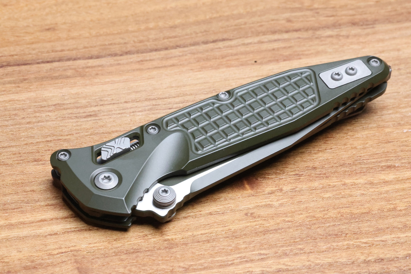 MICROTECH SOCOM RAM-LOK W/ MAGPUL OD GREEN ALUMINUM FRAG HANDLES & S/E M390MK 160RL-1FRCMPOD-Z13