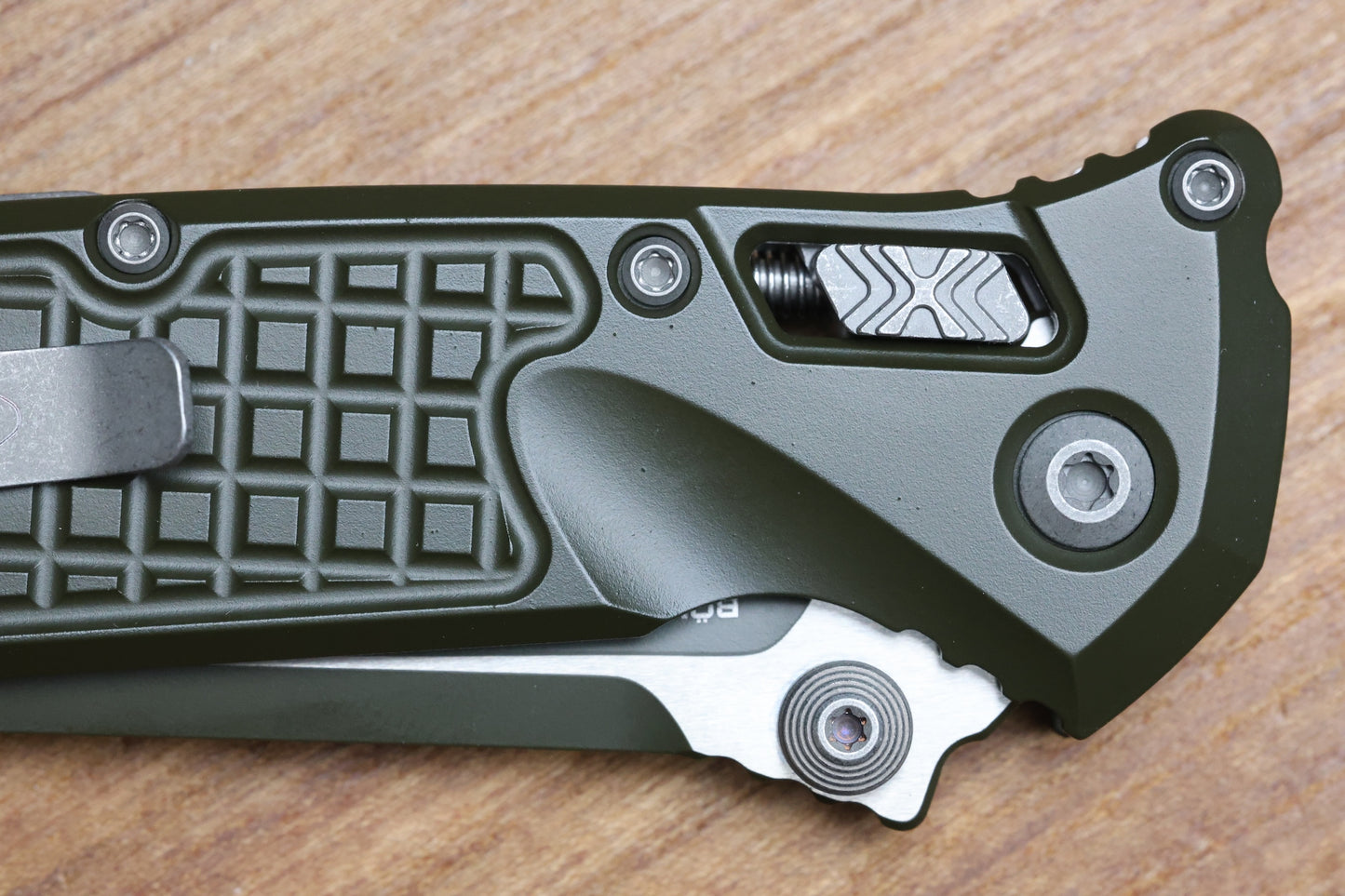 MICROTECH SOCOM RAM-LOK W/ MAGPUL OD GREEN ALUMINUM FRAG HANDLES & S/E M390MK 160RL-1FRCMPOD-Z13