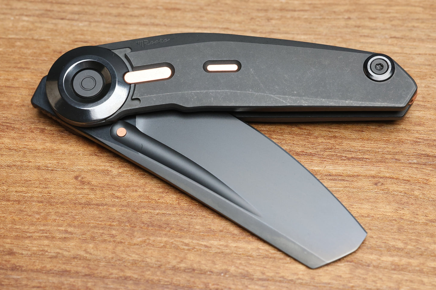 REATE KNIVES VULPEX VK-CLU DLC TITANIUM HANDLE COPPER ACCENT WITH DLC ELMAX BLADE