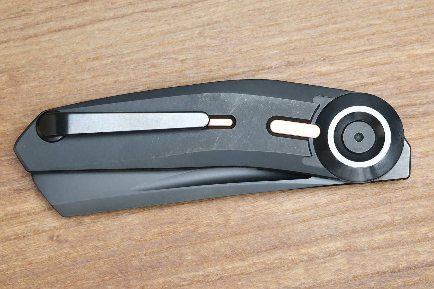REATE KNIVES VULPEX VK-CLU DLC TITANIUM HANDLE COPPER ACCENT WITH DLC ELMAX BLADE