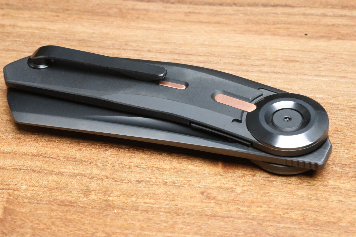 REATE KNIVES VULPEX VK-CLU DLC TITANIUM HANDLE COPPER ACCENT WITH DLC ELMAX BLADE