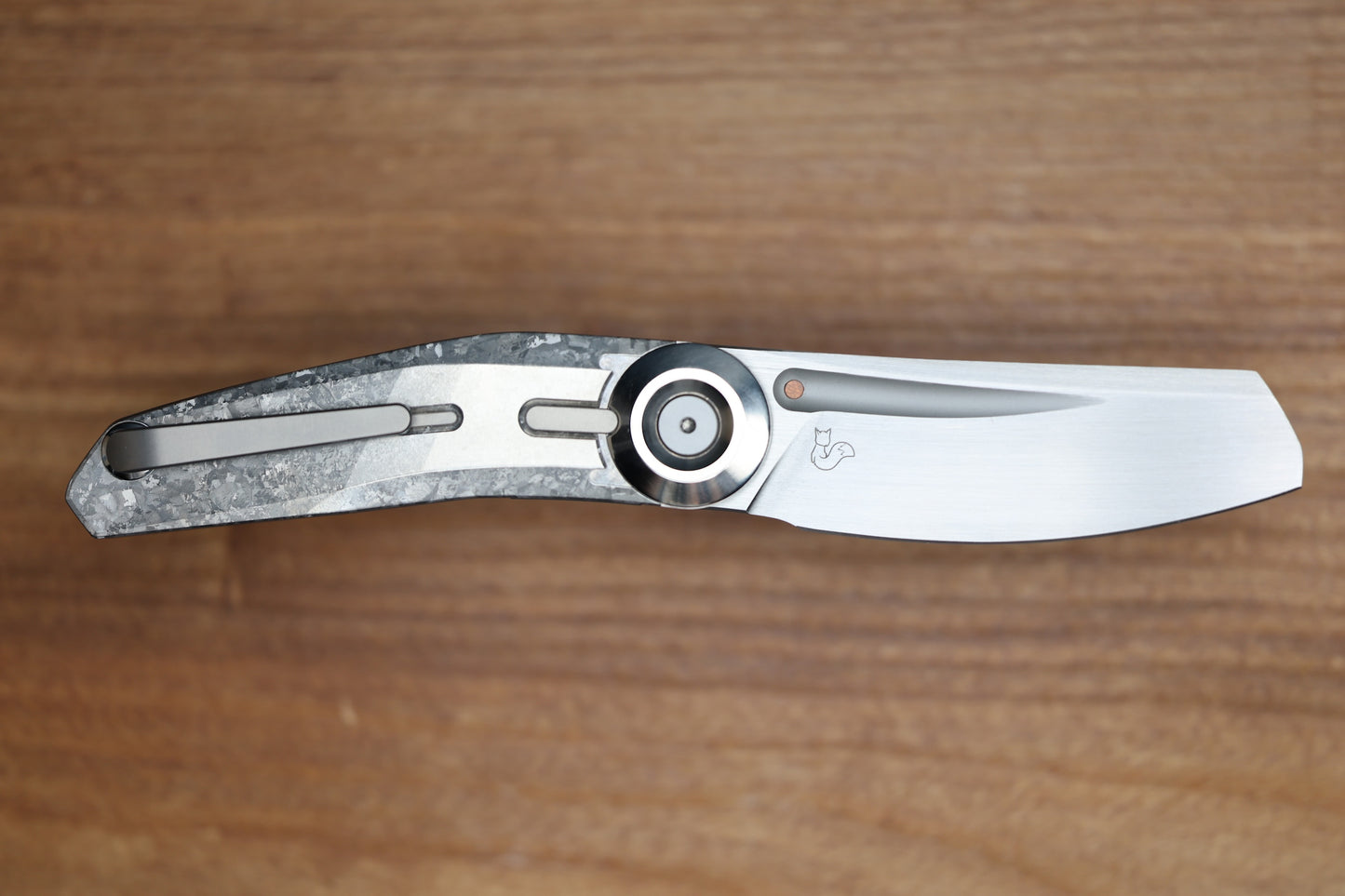 REATE KNIVES VULPEX VK-CLU CRYSTAL TITANIUM HANDLE WITH SATIN ELMAX BLADE