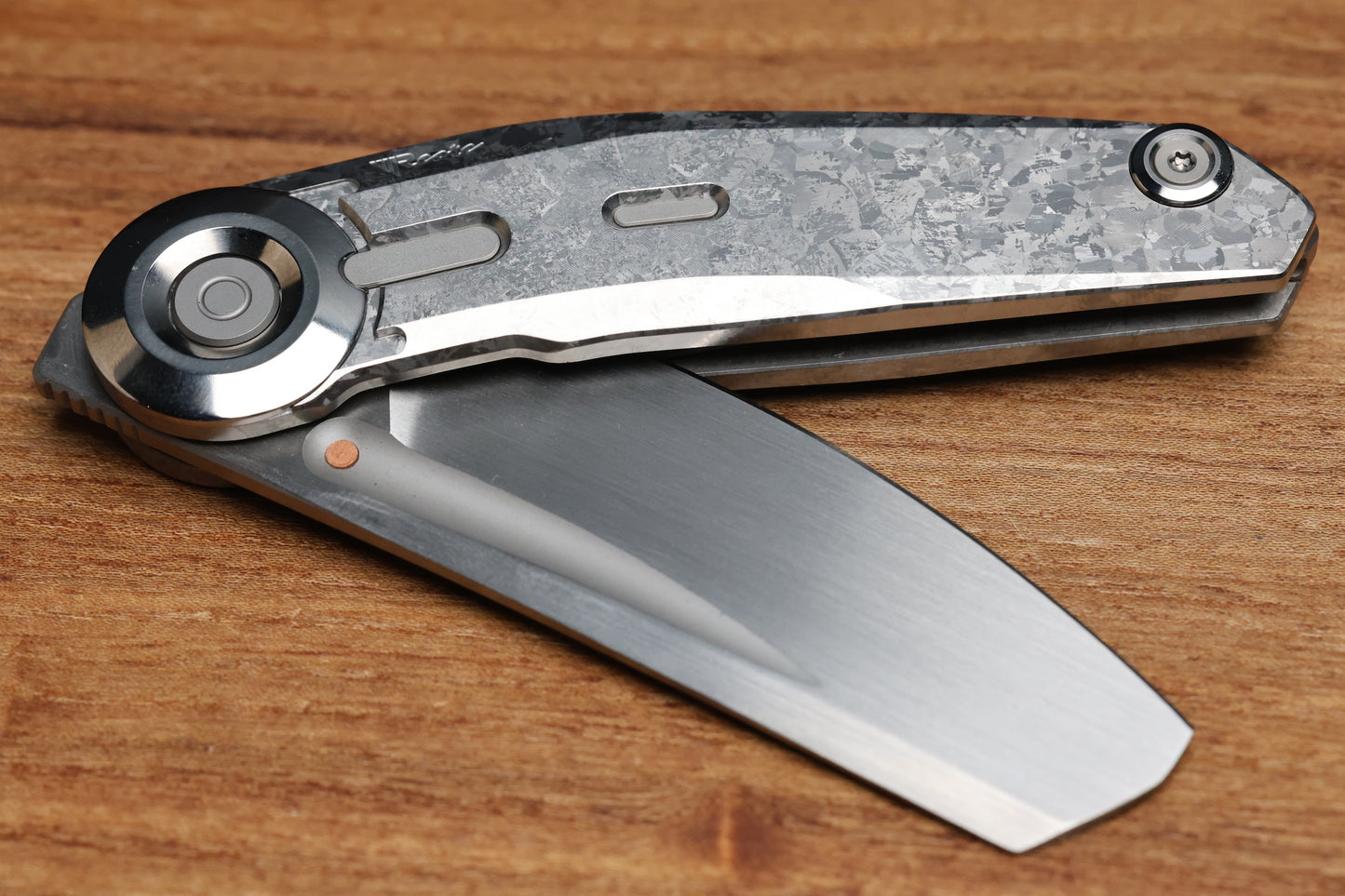 REATE KNIVES VULPEX VK-CLU CRYSTAL TITANIUM HANDLE WITH SATIN ELMAX BLADE