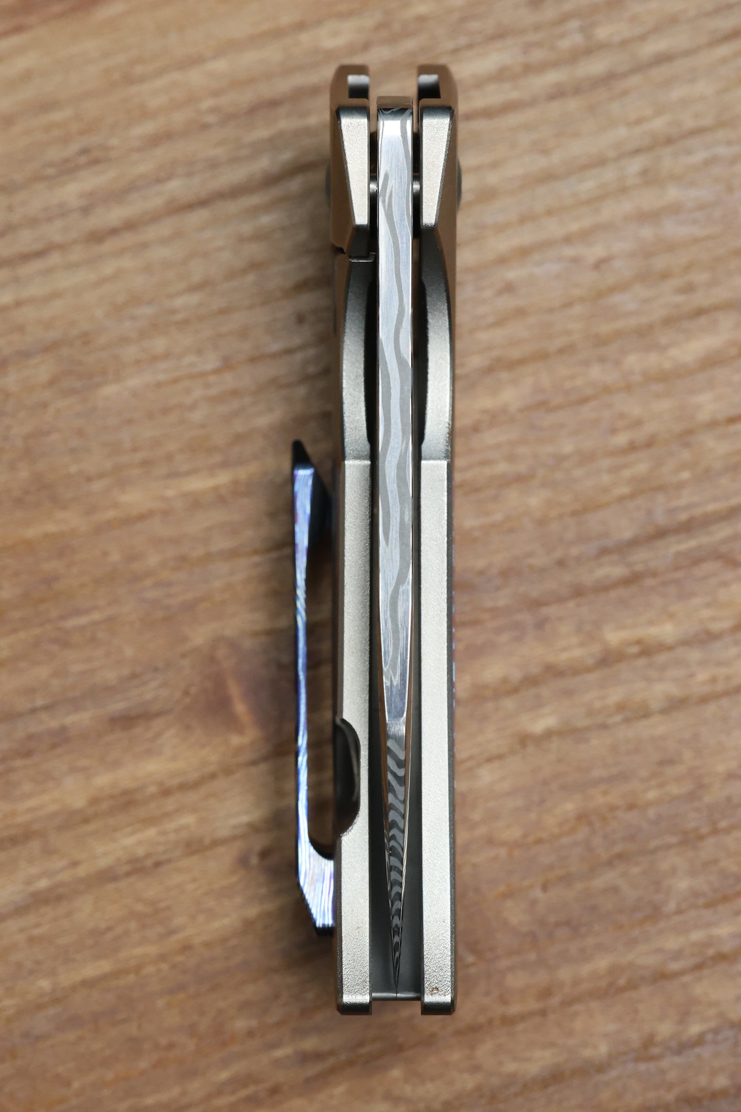 REATE KNIVES T2500 TI-BEAD BLAST HANDLE MOKUTI ACCENT DAMASTEEL ACID WASH 2.375" BLADE