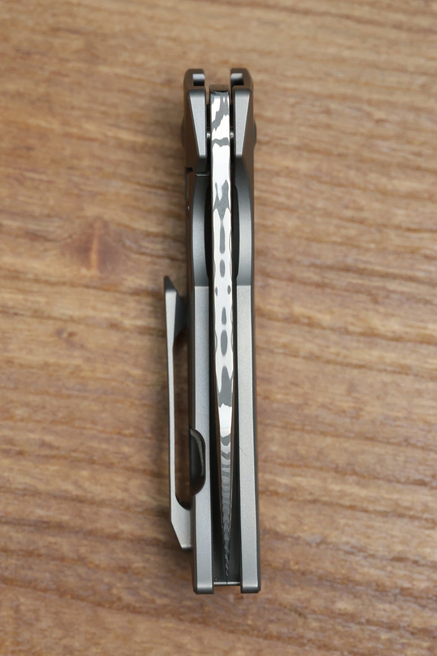 REATE KNIVES T2500 TI-BEAD BLAST HANDLE CARBON INLAY DAMASTEEL ACID WASH 2.375" BLADE