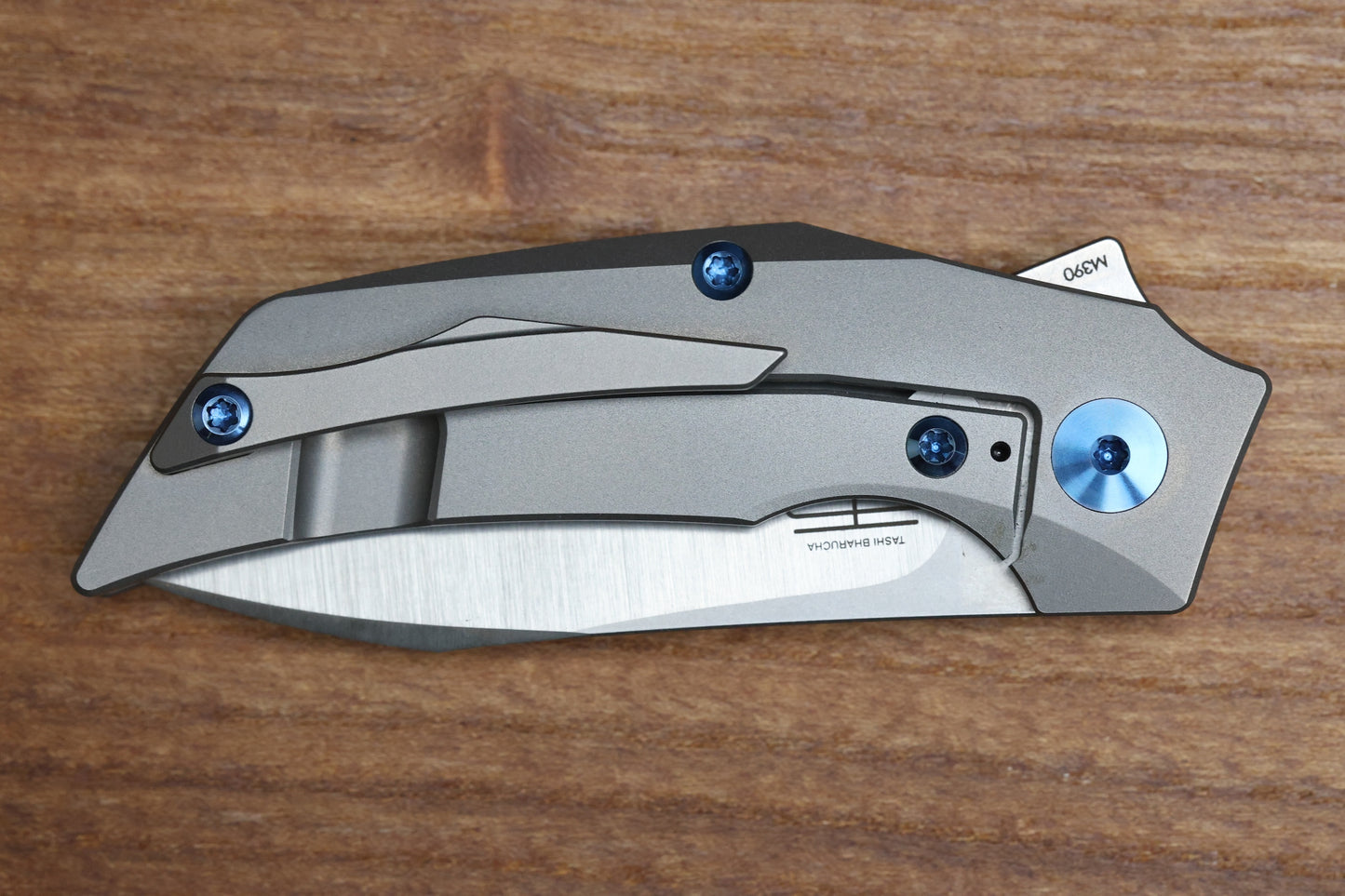 REATE KNIVES T2500 TI-BEAD BLAST HANDLE CARBON INLAY BELT SATIN M390 2.375" BLADE