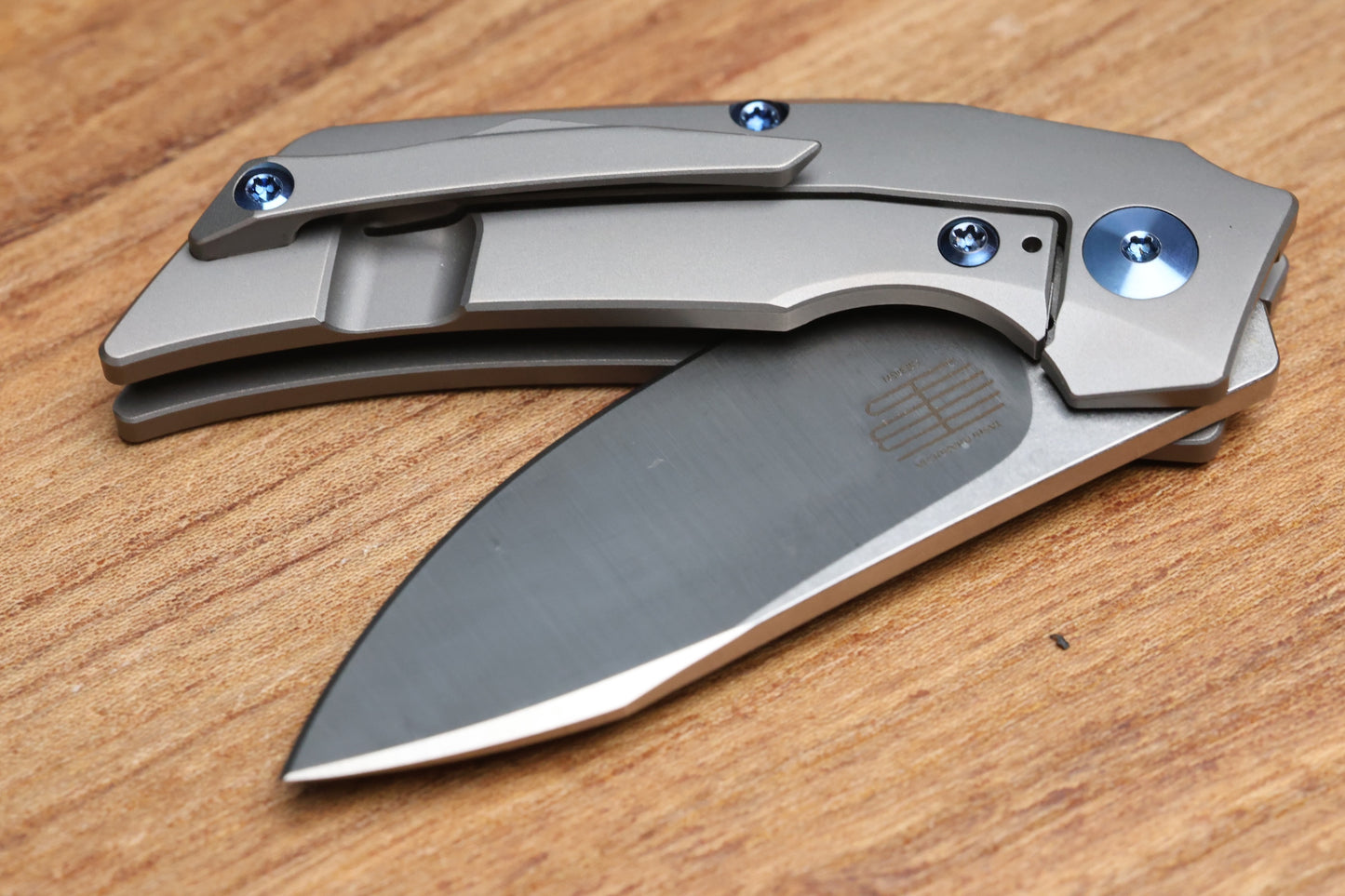REATE KNIVES T2500 TI-BEAD BLAST HANDLE ORANGE G10  INLAY BELT SATIN M390 2.375" BLADE