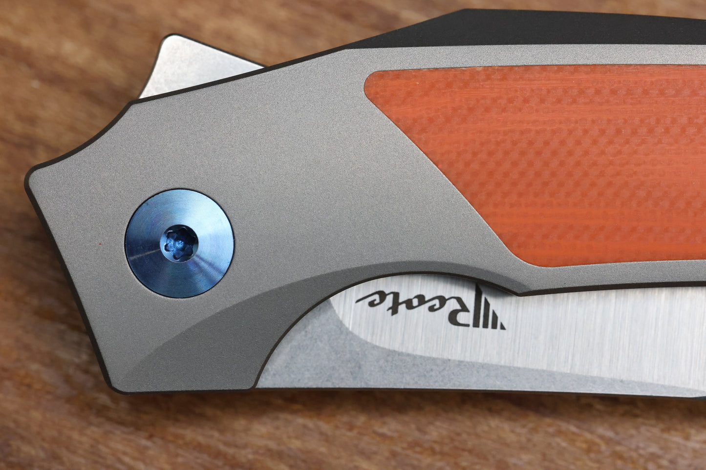 REATE KNIVES T2500 TI-BEAD BLAST HANDLE ORANGE G10  INLAY BELT SATIN M390 2.375" BLADE